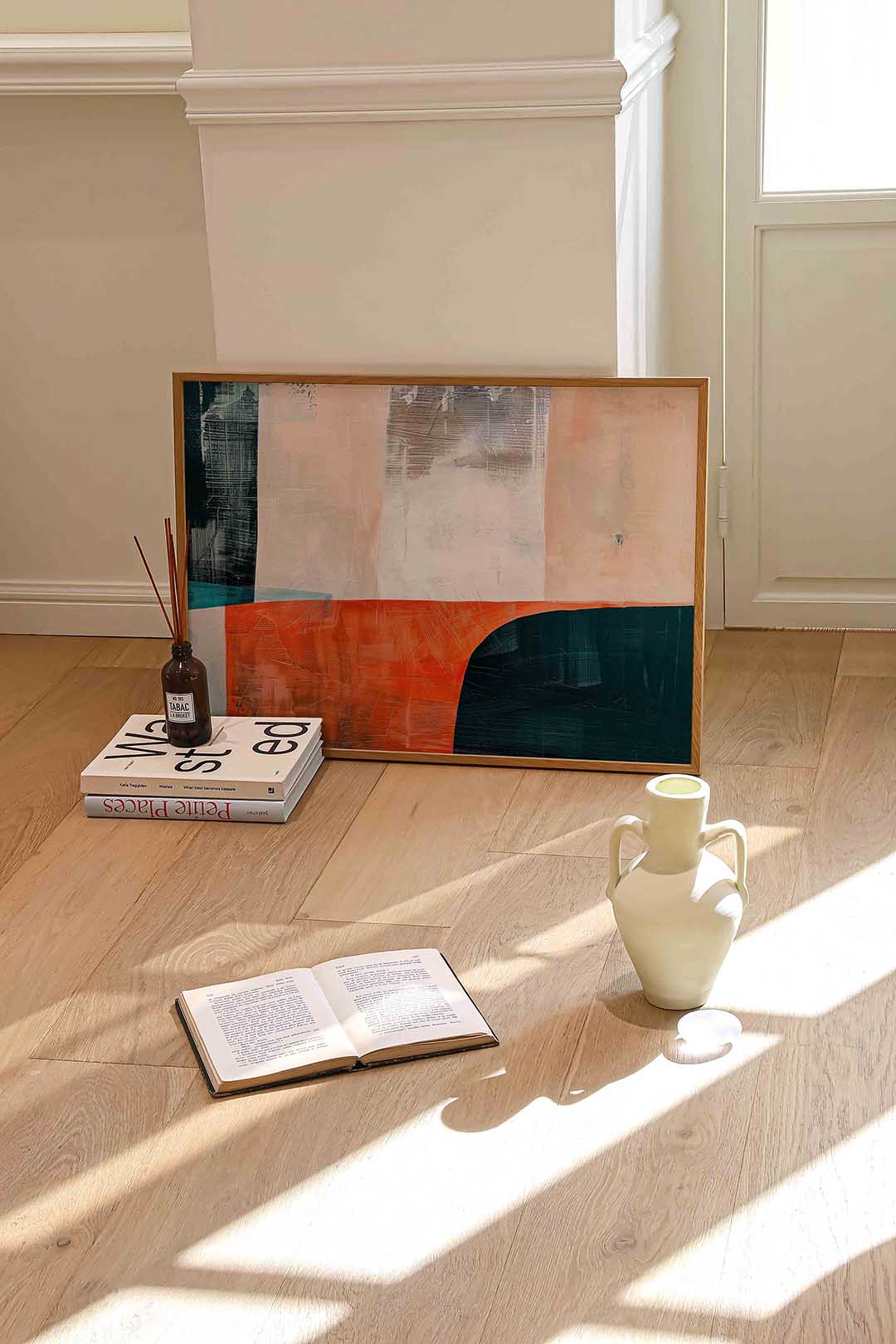 Abstracte vormen – liggende abstracte wanddecoratie van WallArtistic