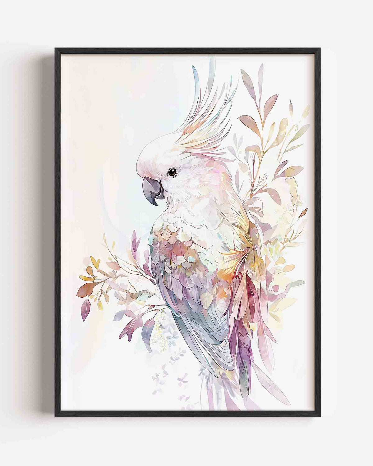 Papegaai en bladeren – jungle portret poster als wanddecoratie