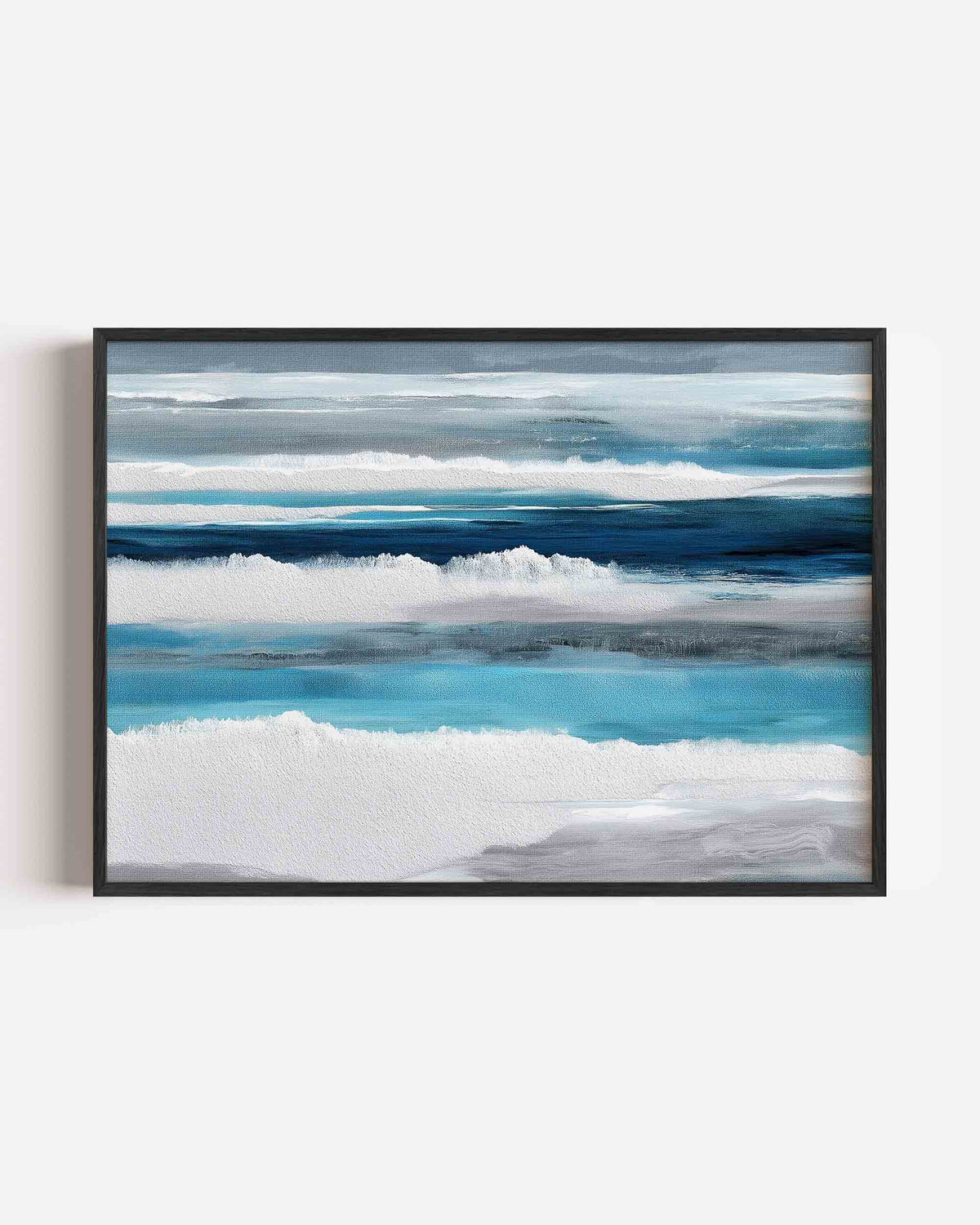 Blauwe en grijze strepen – abstracte landscape poster als wanddecoratie