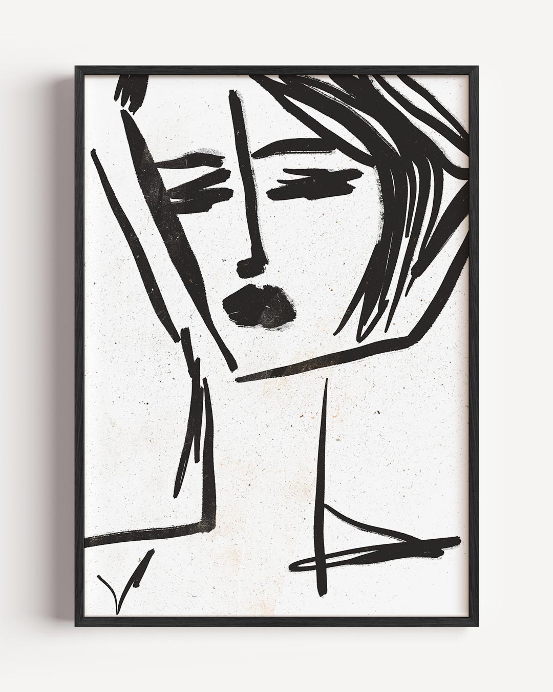 Minimalistische Lijntekening Vrouw – vrouwelijk portret poster als wanddecoratie