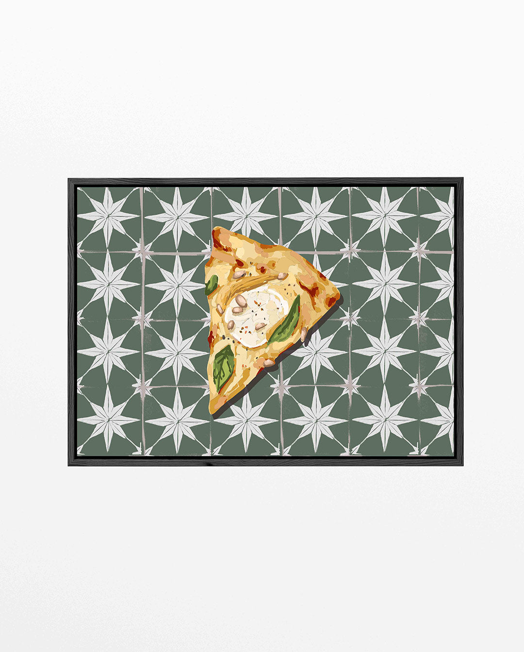 Grafische pizza illustratie – Illustratie – liggend keuken kunstwerk