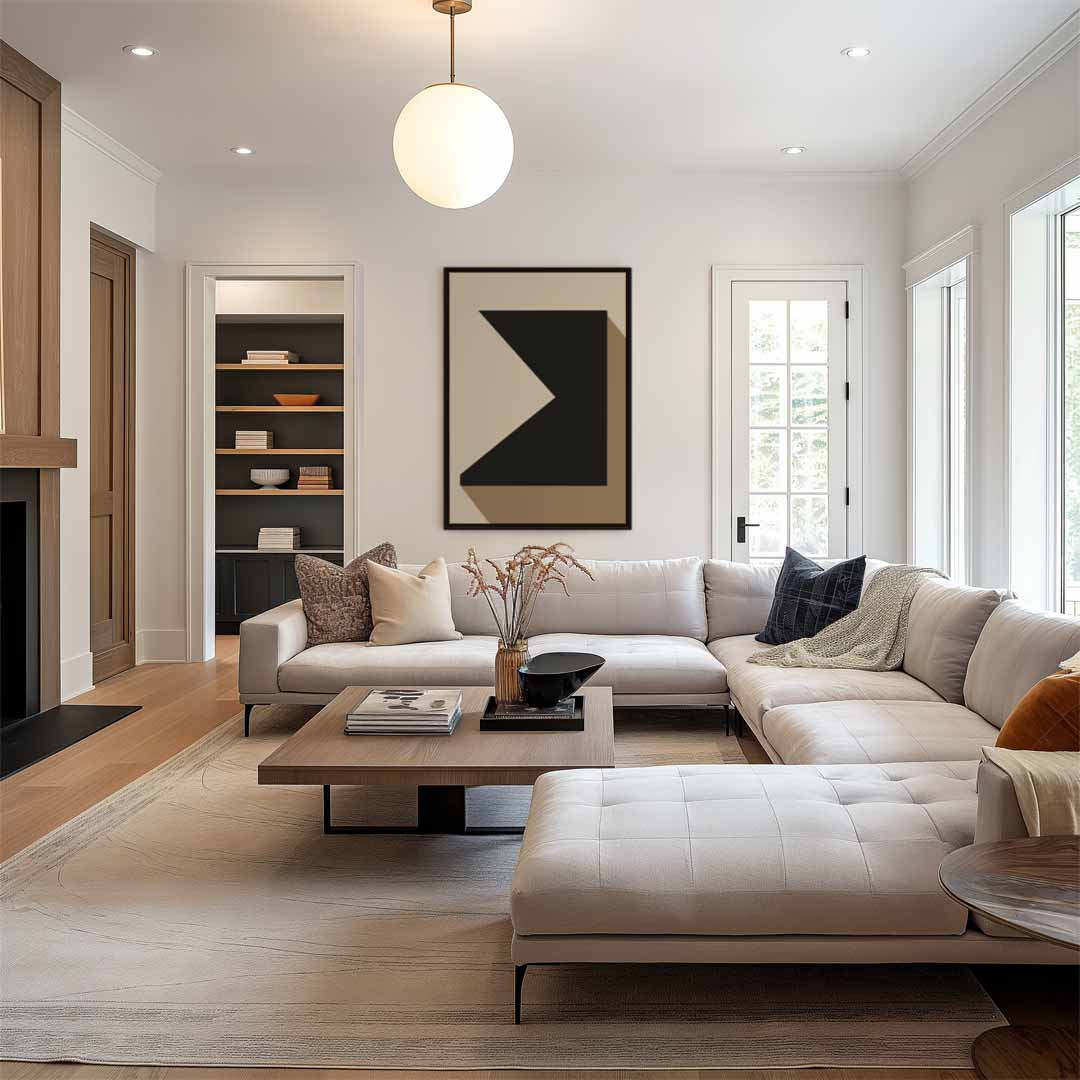 Geometrische Schaduw – staand kunstwerk voor modern interieur