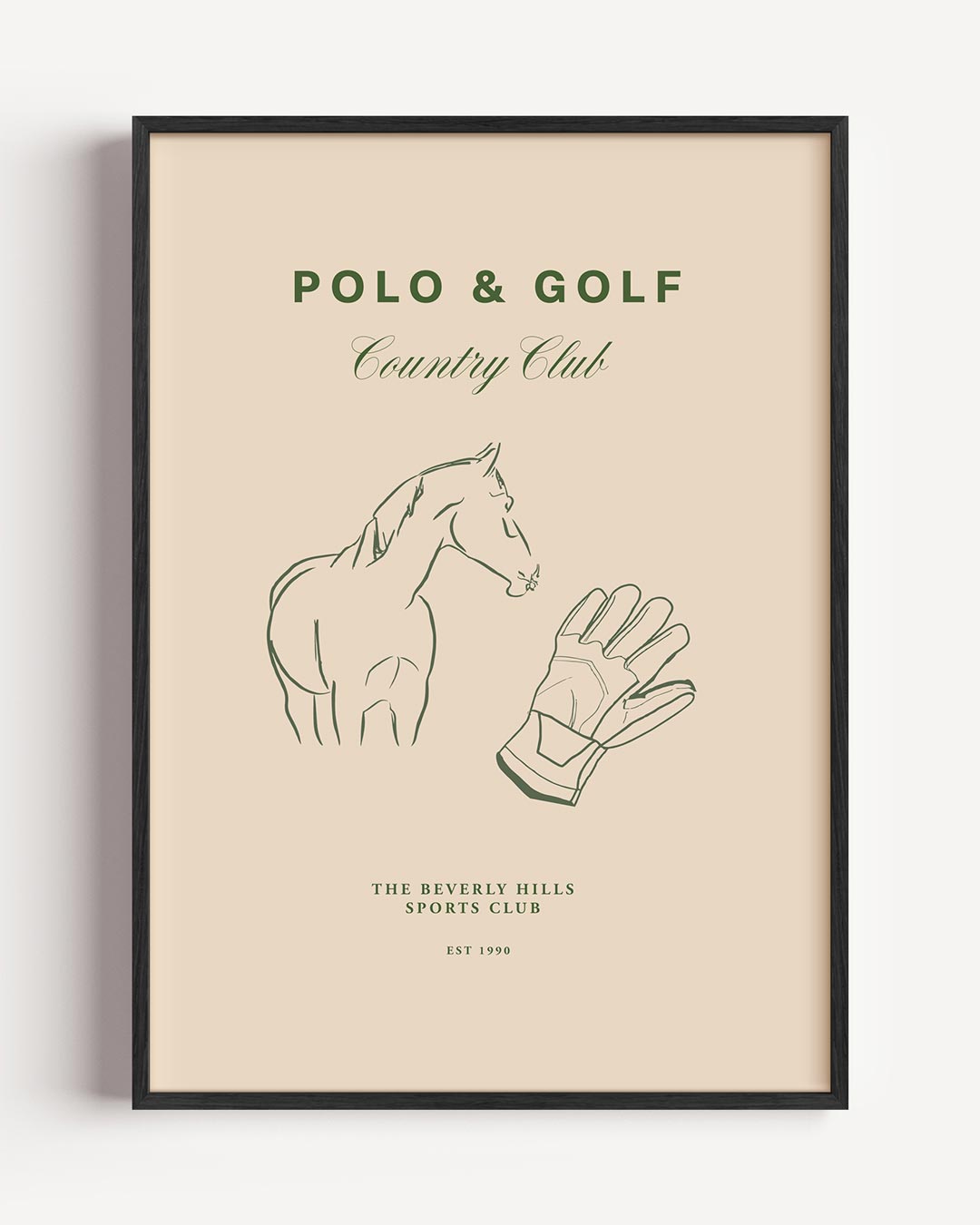 Elegante Polo & Golf Country Club – College Club portret poster als wanddecoratie