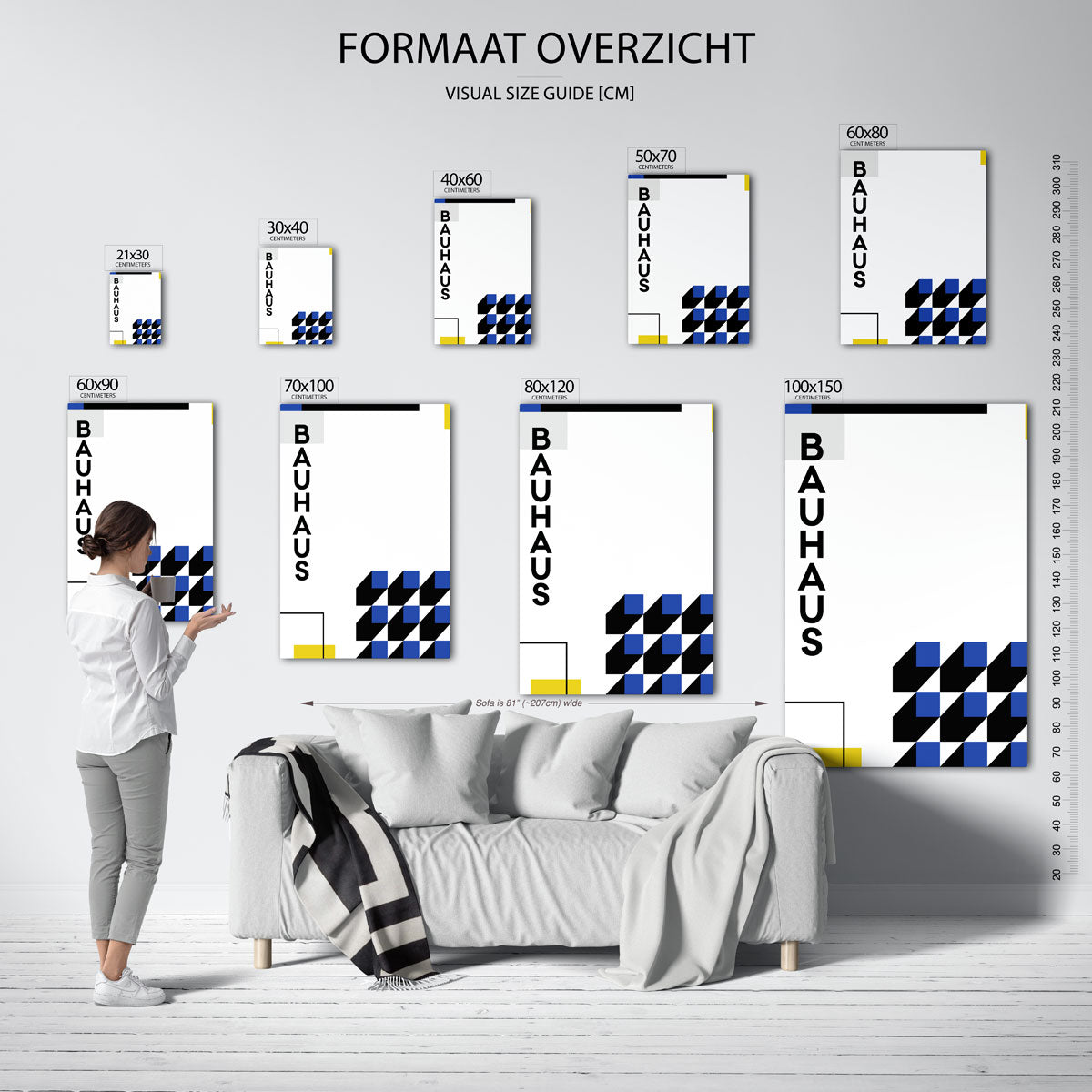 Vormen en vlakken – geometrische poster in Bauhaus-stijl van WallArtistic