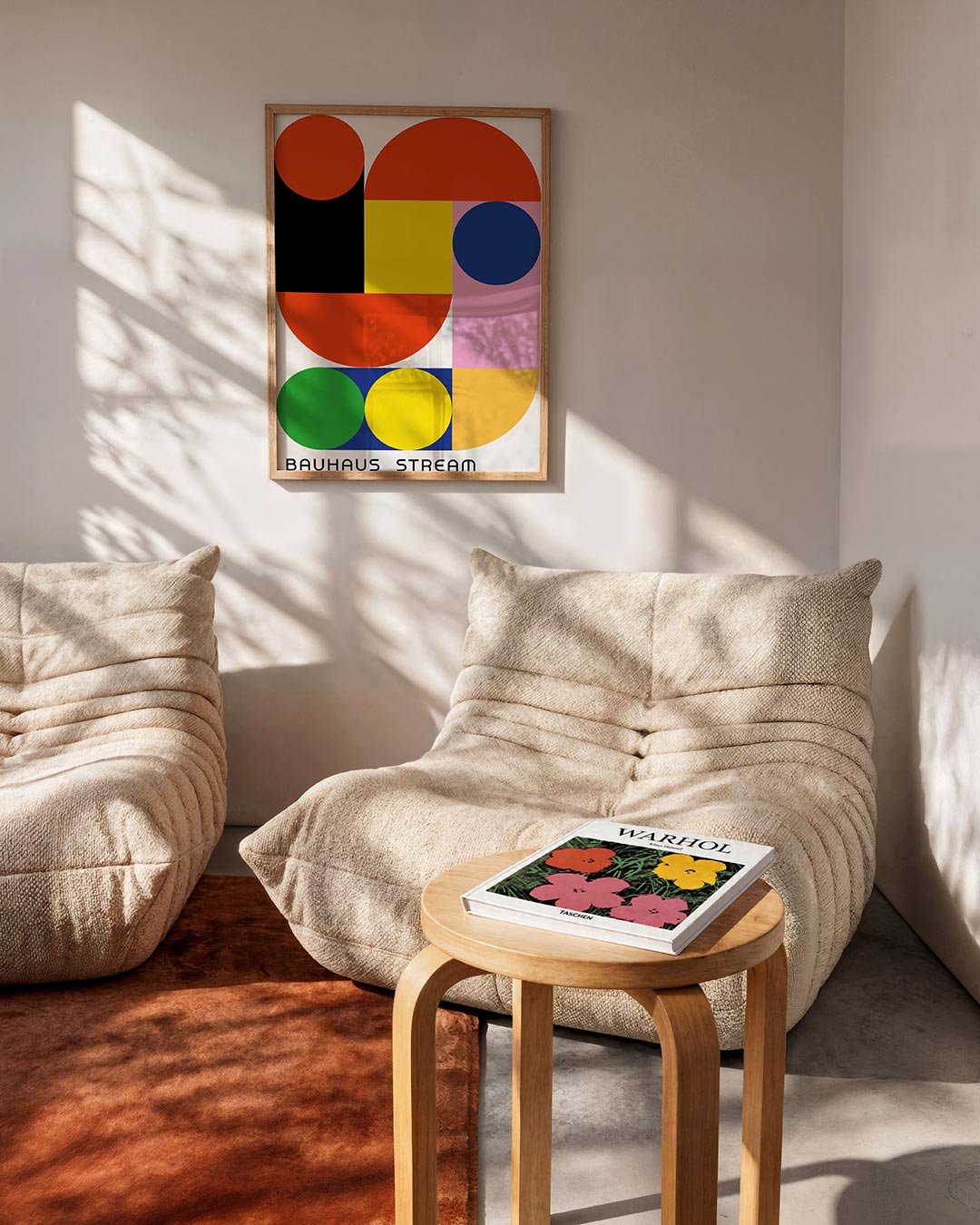 Vormen en kleurvlakken – geometrische Bauhaus poster in staand formaat