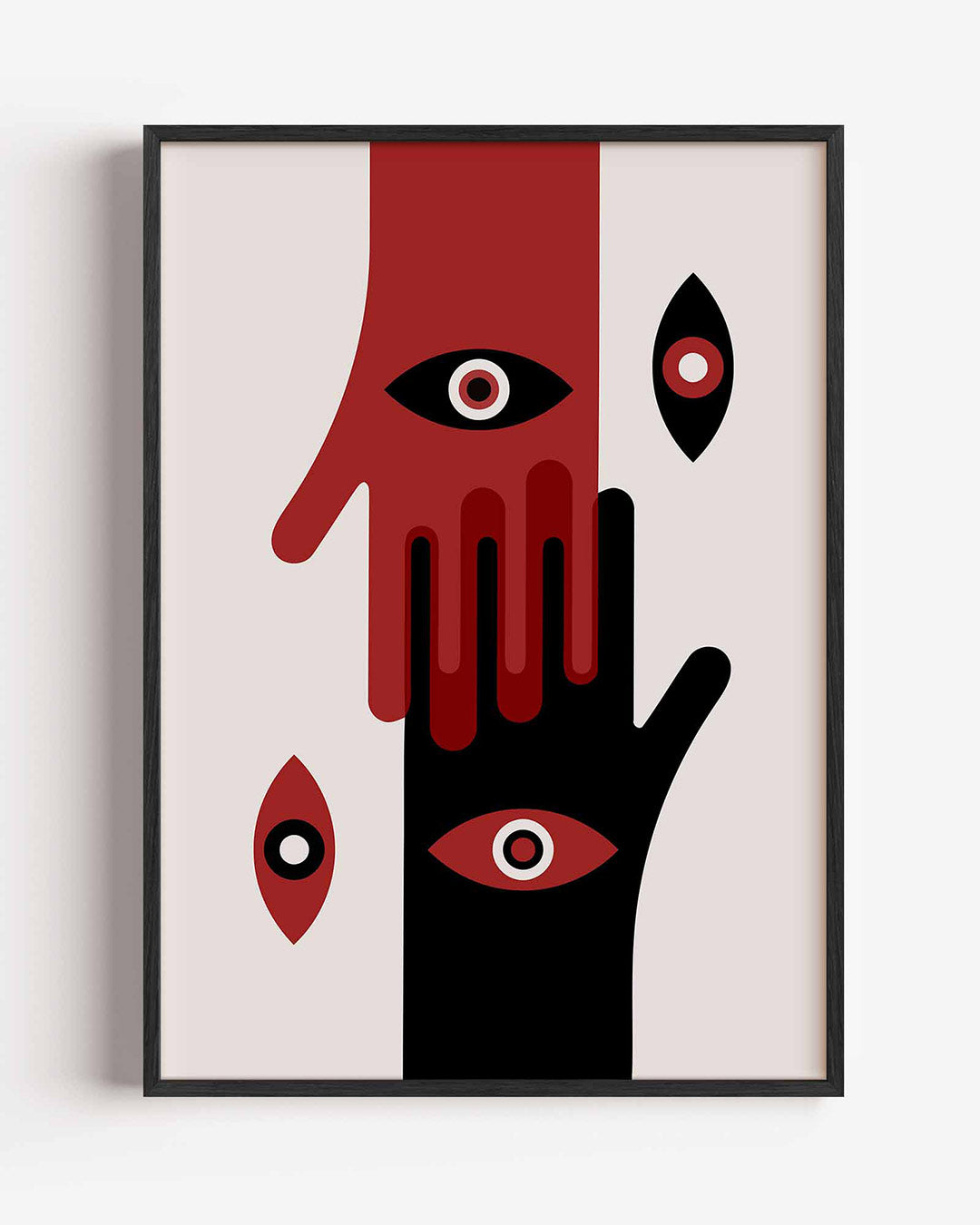 Handen en ogen – staande Bauhaus poster als wanddecoratie