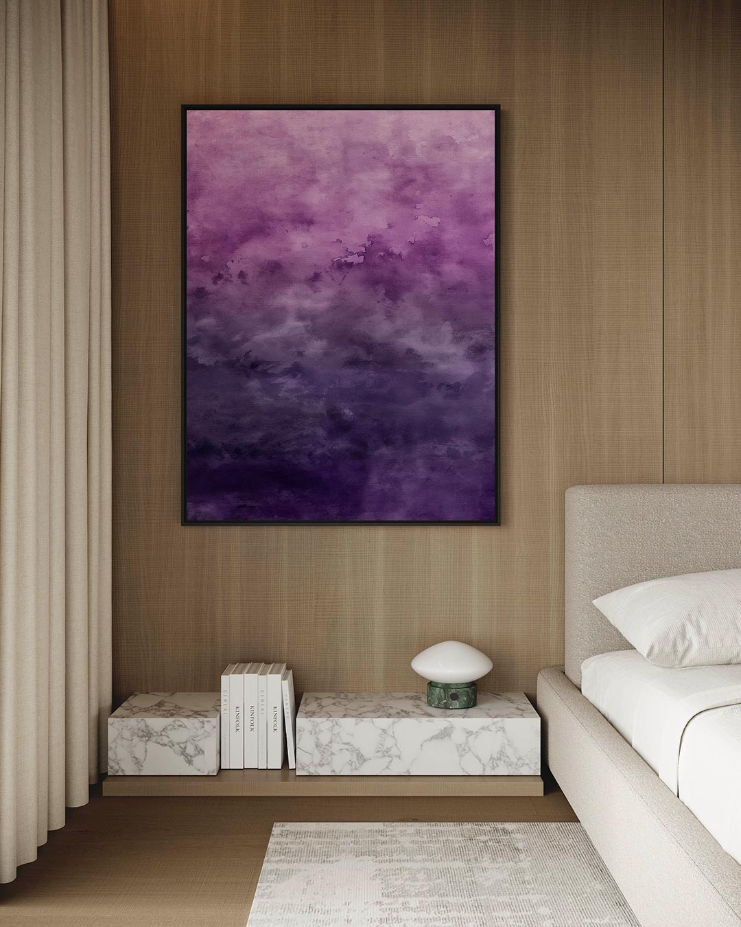 Vloeiende paarse overgangen – Overgangen – kunstwerk op canvas, dibond of plexiglas