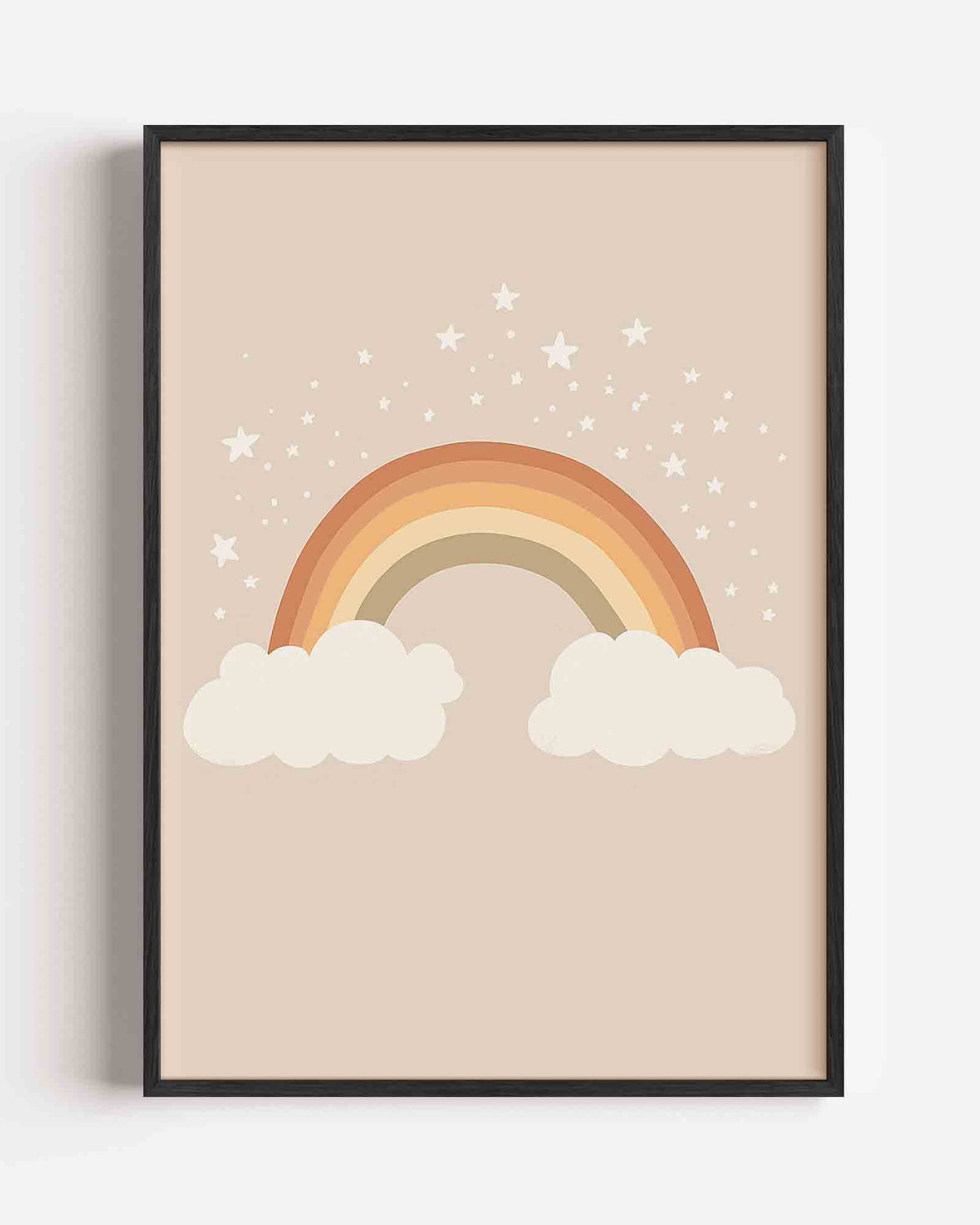 Regenboog en sterren – kids portret poster als wanddecoratie