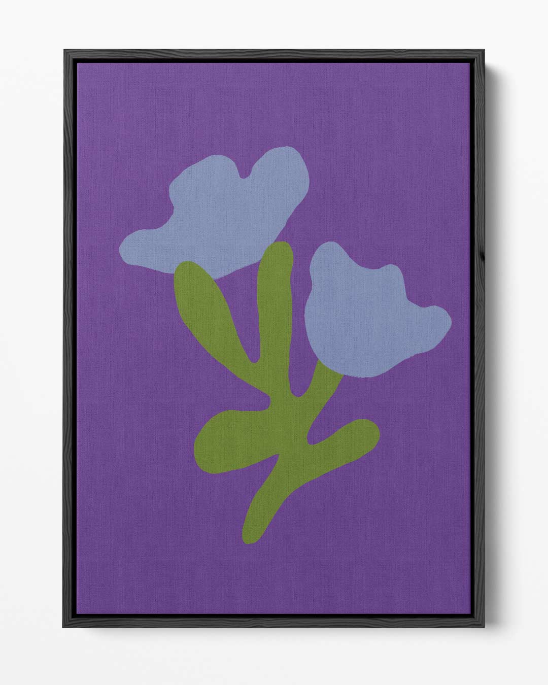 Blauwe Bloemfantasie – portret kunstwerk als wanddecoratie