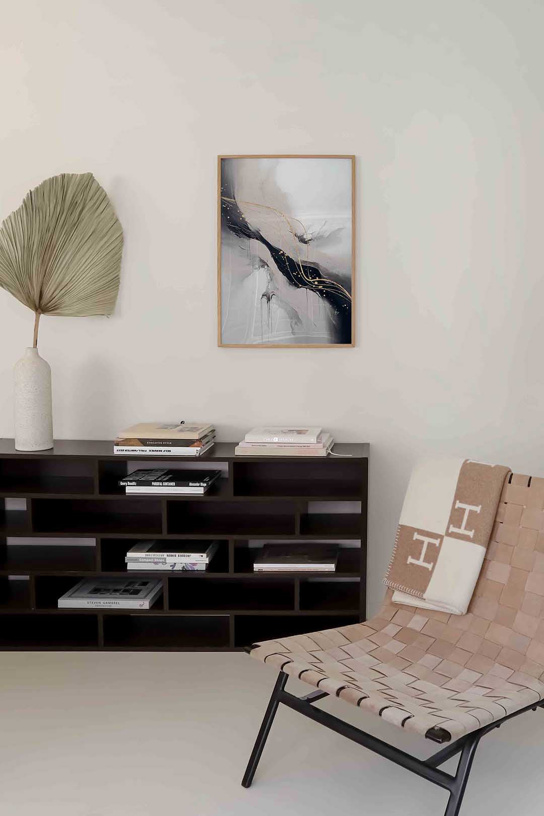 Abstracte lijnen – zachte abstracte poster in staand formaat