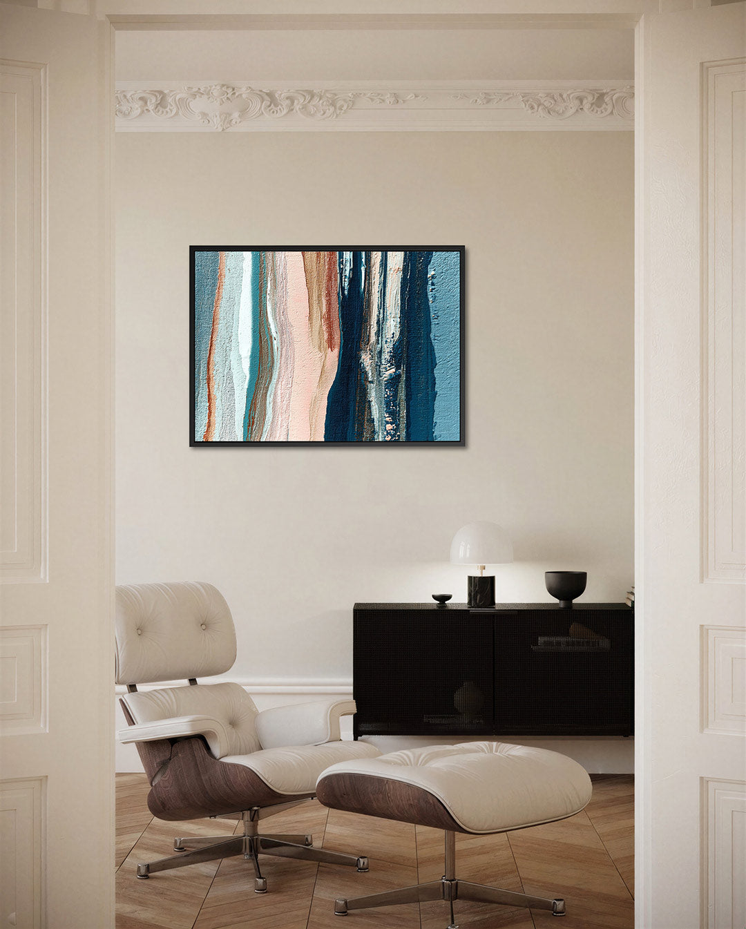 Verticale kleurenstroken – Abstract kunstwerk – liggende wanddecoratie