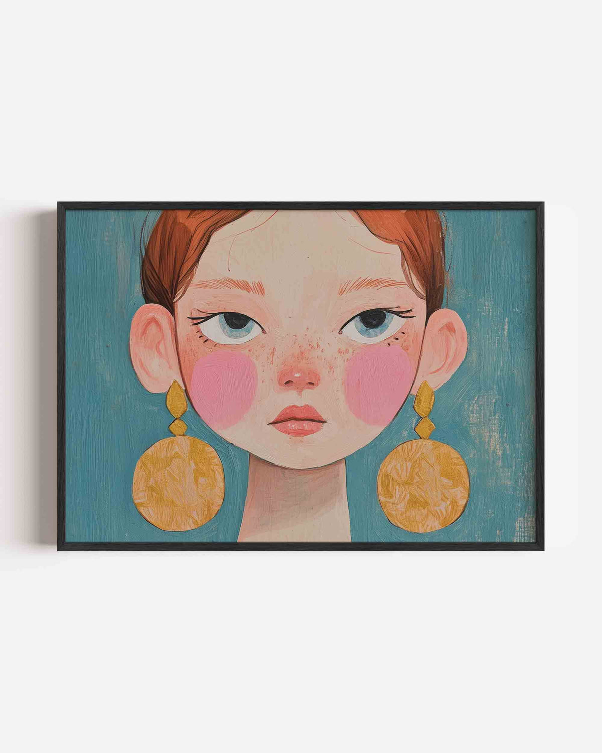 Meisje met roze wangen – vrouwelijk portret als landscape poster