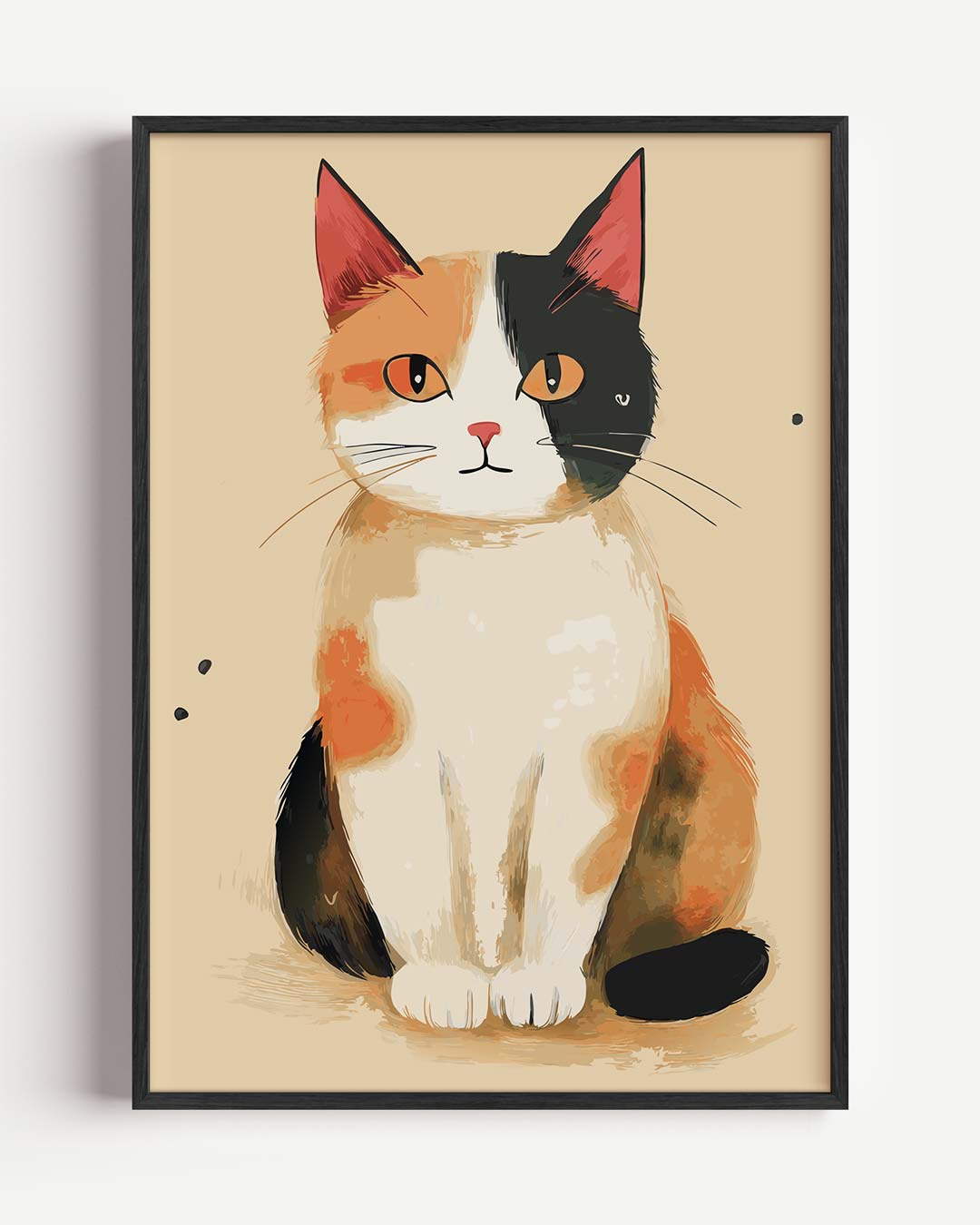 Schattige Calico Kat – kids portret poster als wanddecoratie