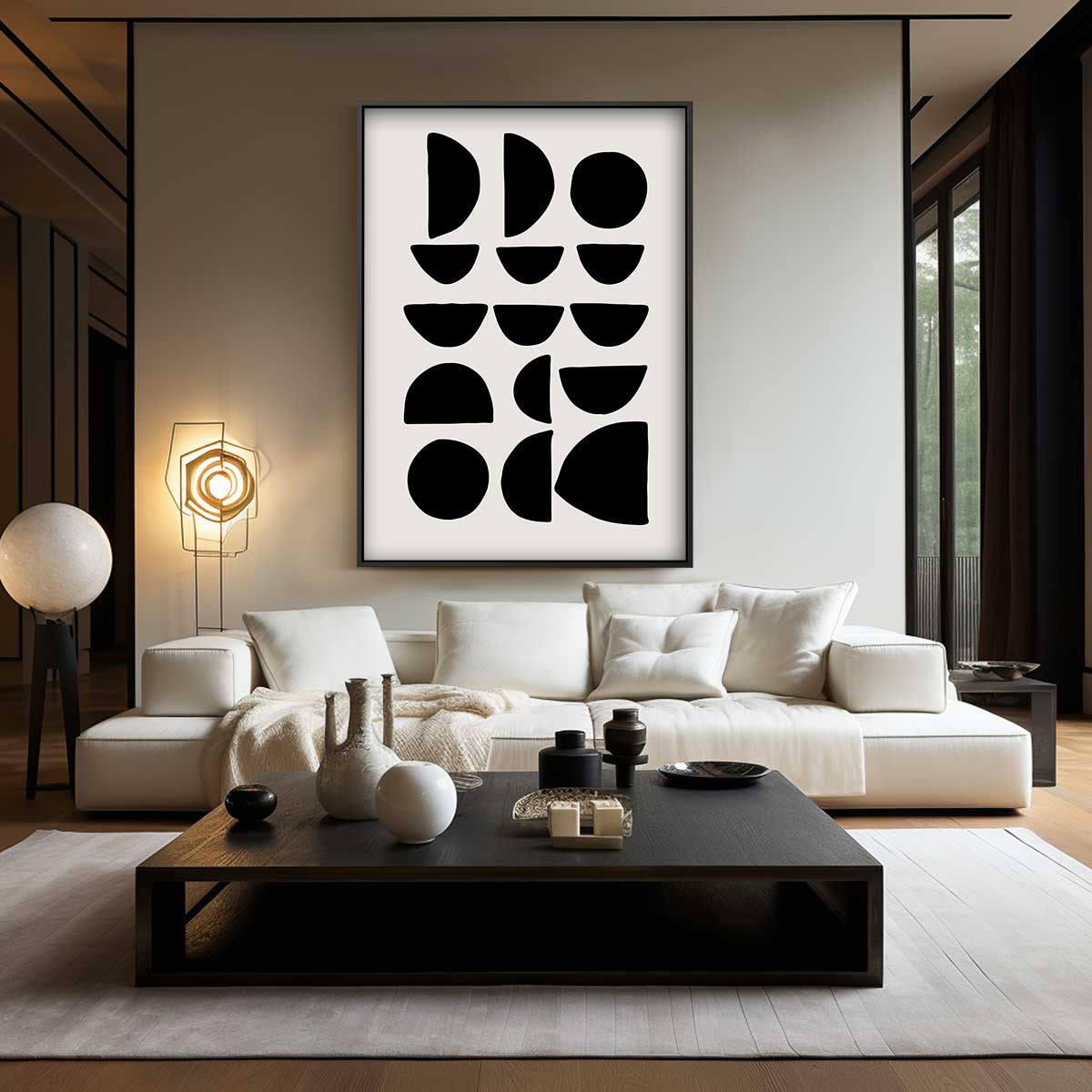 Abstracte Geometrische Compositie – modern portret kunstwerk van WallArtistic