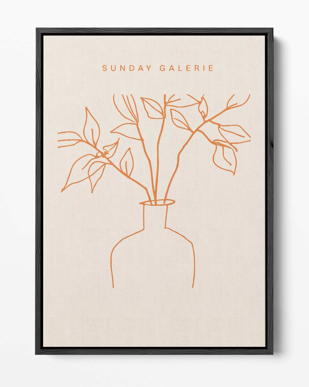 Simpele Lijntekening van Plant in Vaas – portret kunstwerk als wanddecoratie