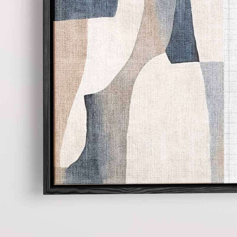 Abstracte Harmonie in Neutrale Tinten – staand kunstwerk voor modern interieur