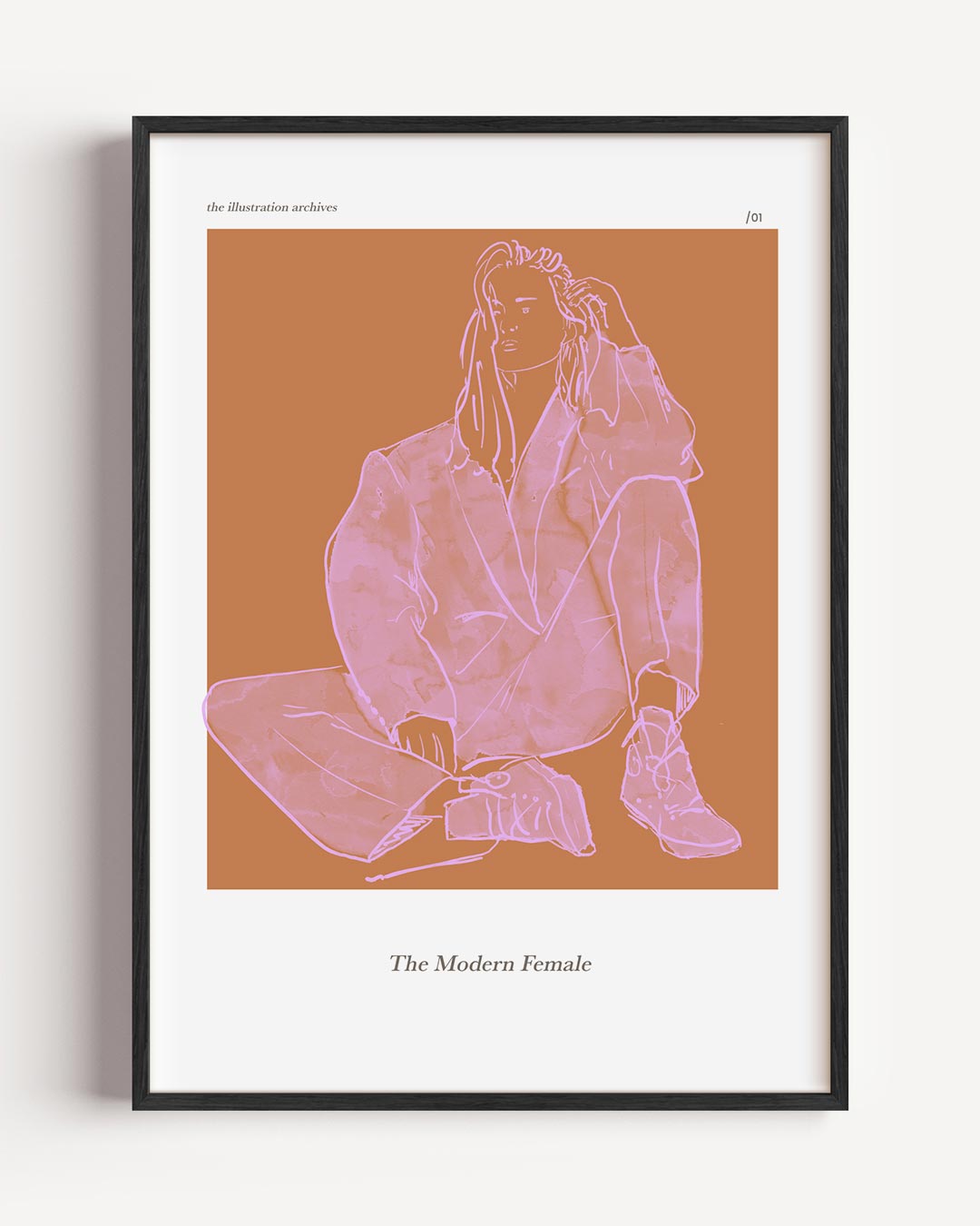 Moderne Vrouw Illustratie – vrouwelijk portret poster als wanddecoratie