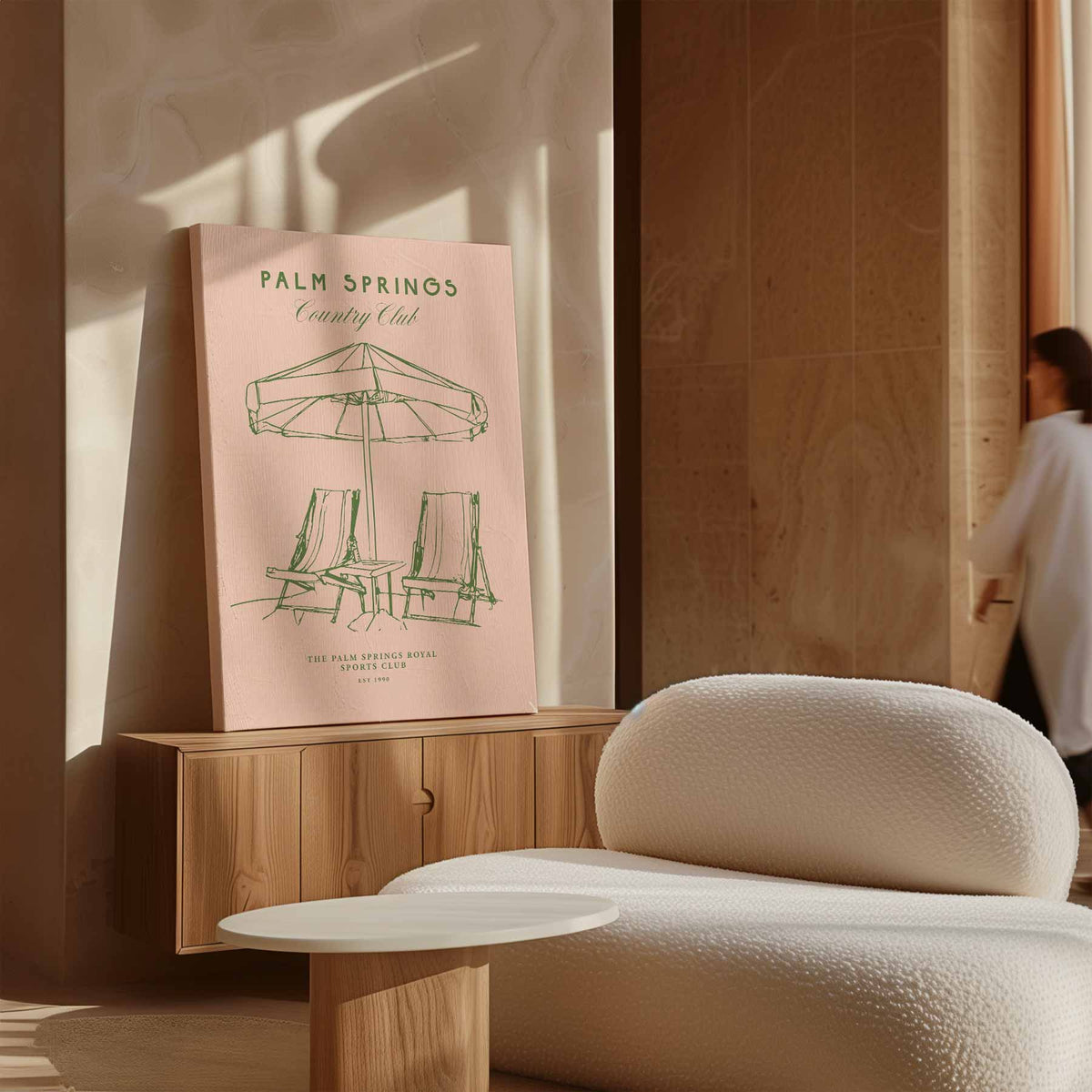 Palm Springs Country Club Poster – dibond wanddecoratie in staand formaat