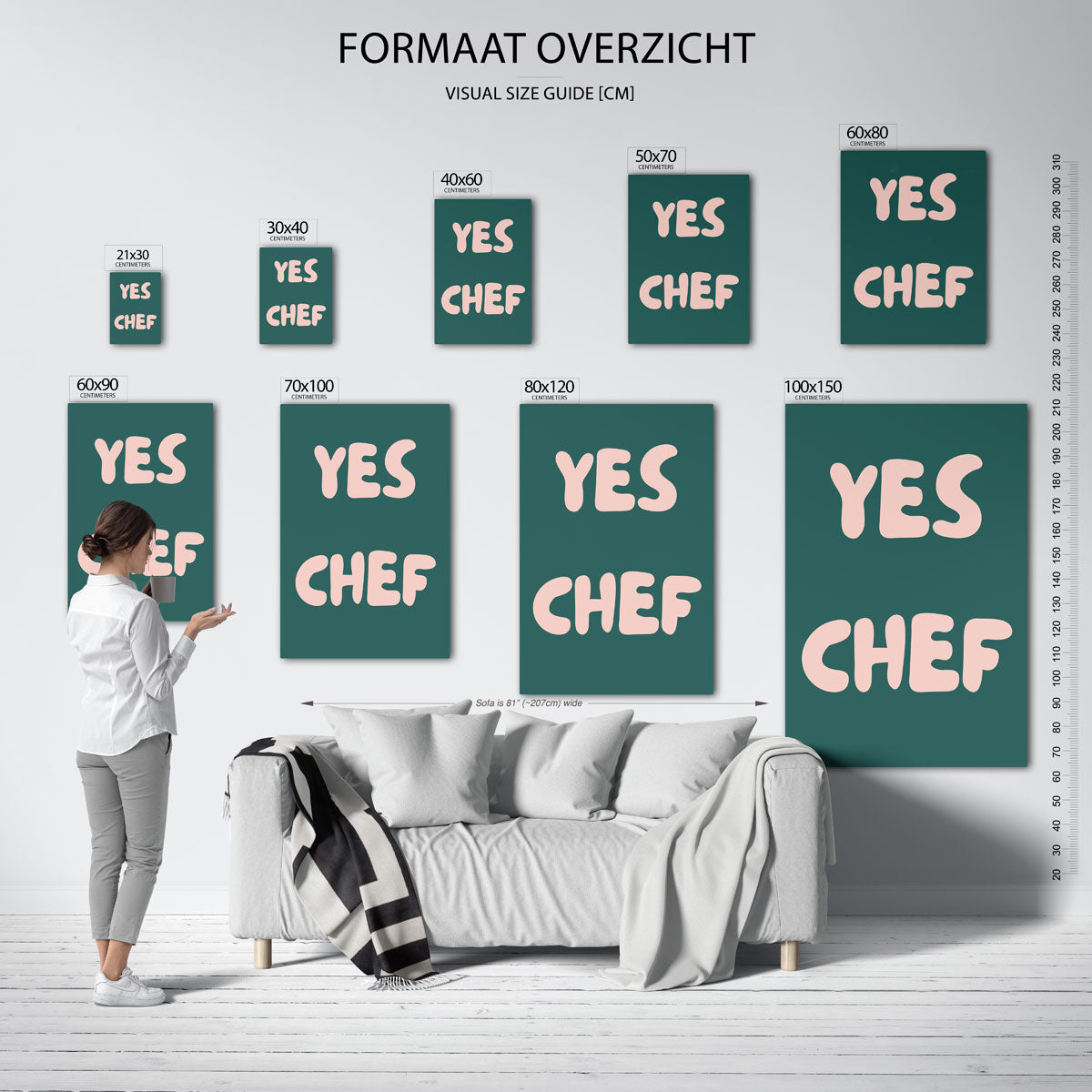 Yes chef – staande muurposter in Pop Art stijl