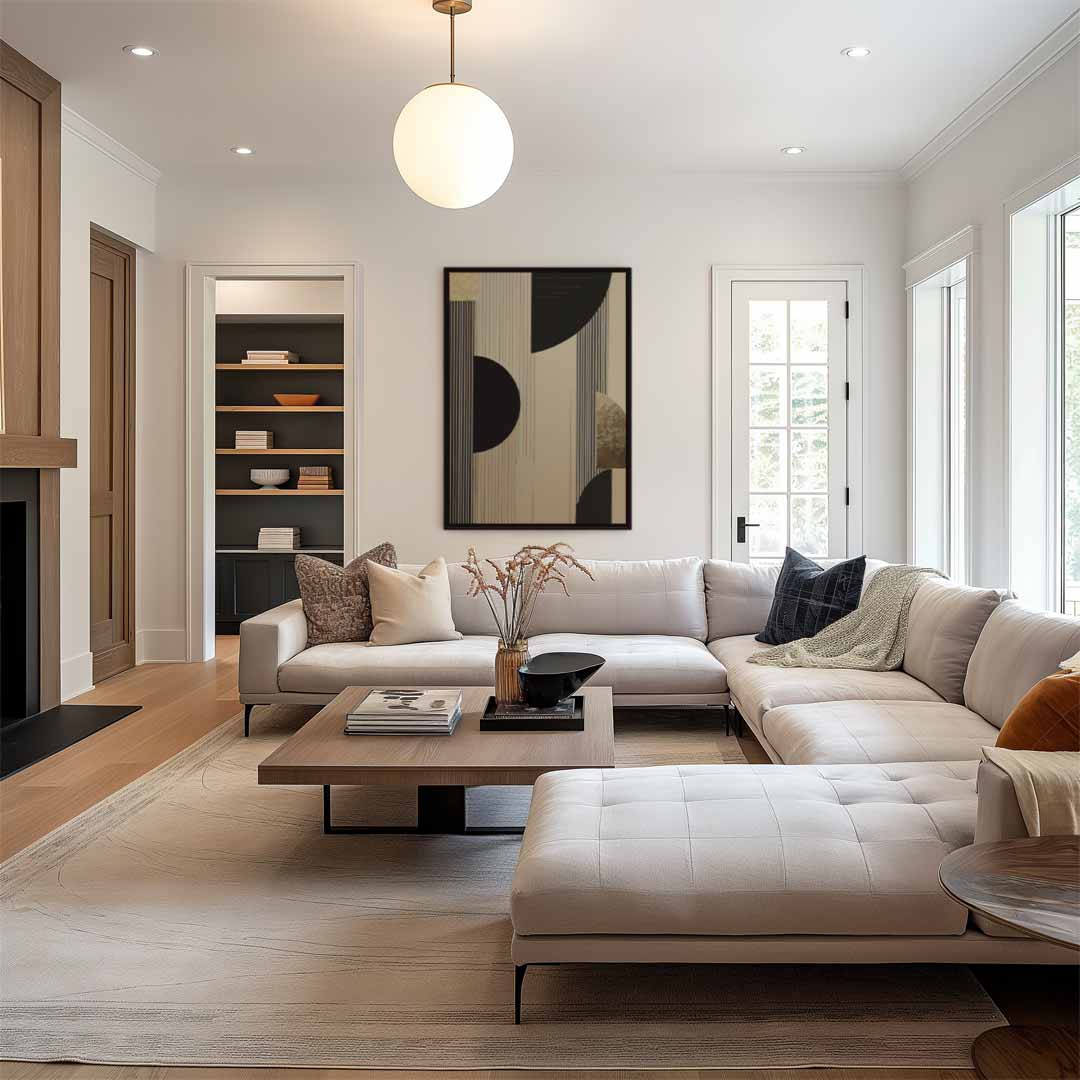 Moderne Geometrische Harmonie – staand kunstwerk voor modern interieur