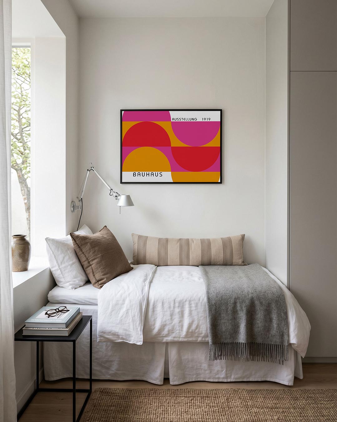 Vormritme en kleur – moderne Bauhaus wandkunst als poster