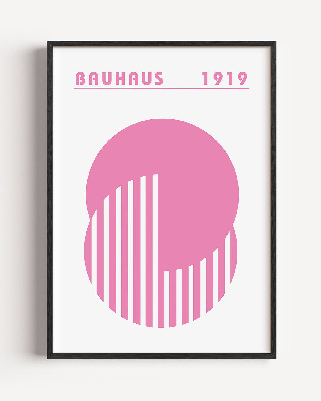 Roze cirkelpatronen – staande Bauhaus poster als wanddecoratie
