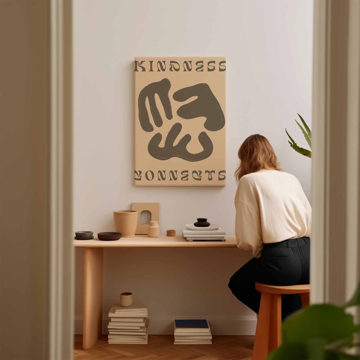 Verbonden in Vriendelijkheid Poster – modern portret kunstwerk van WallArtistic