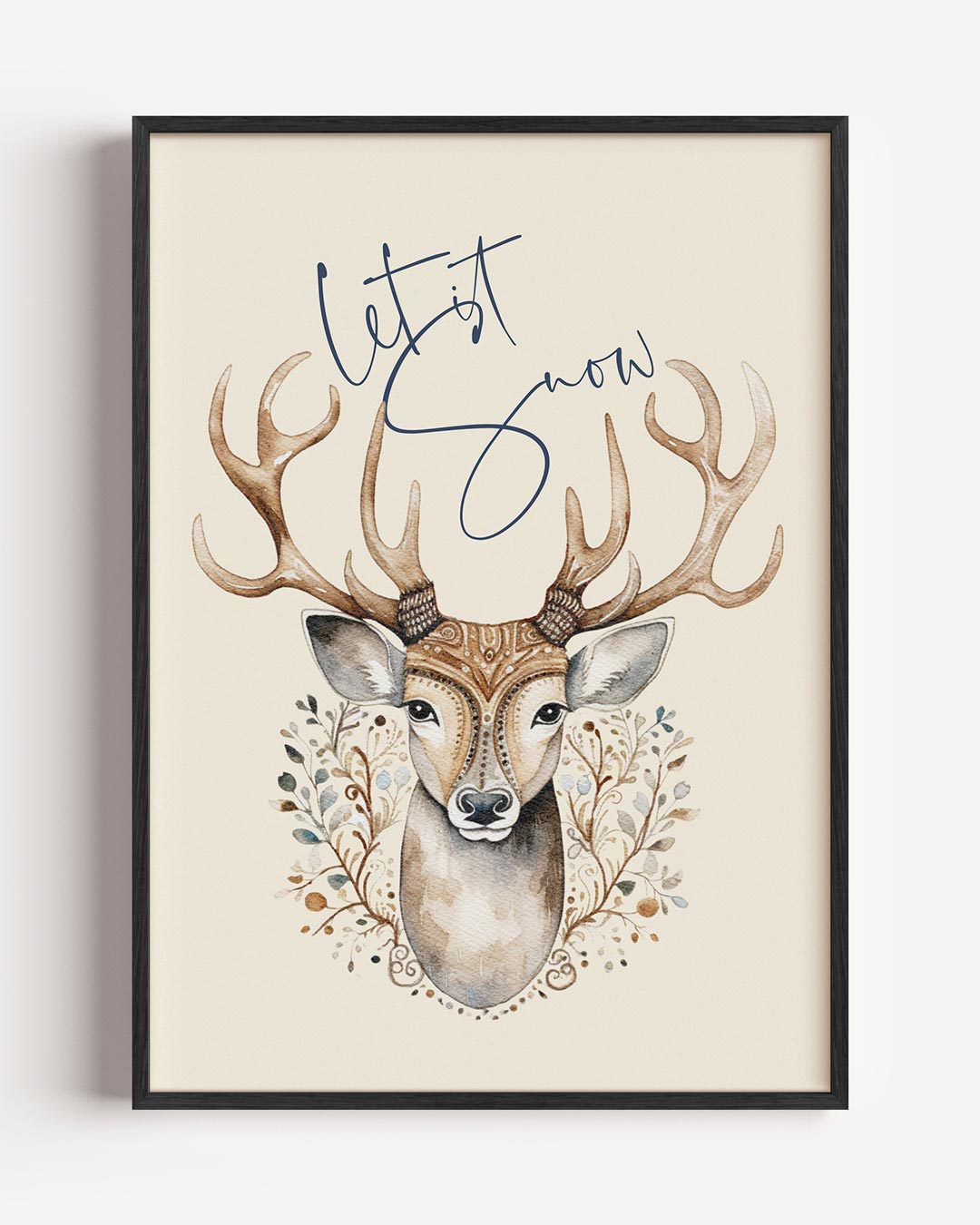 Winterse Hert – kerst portret poster als wanddecoratie