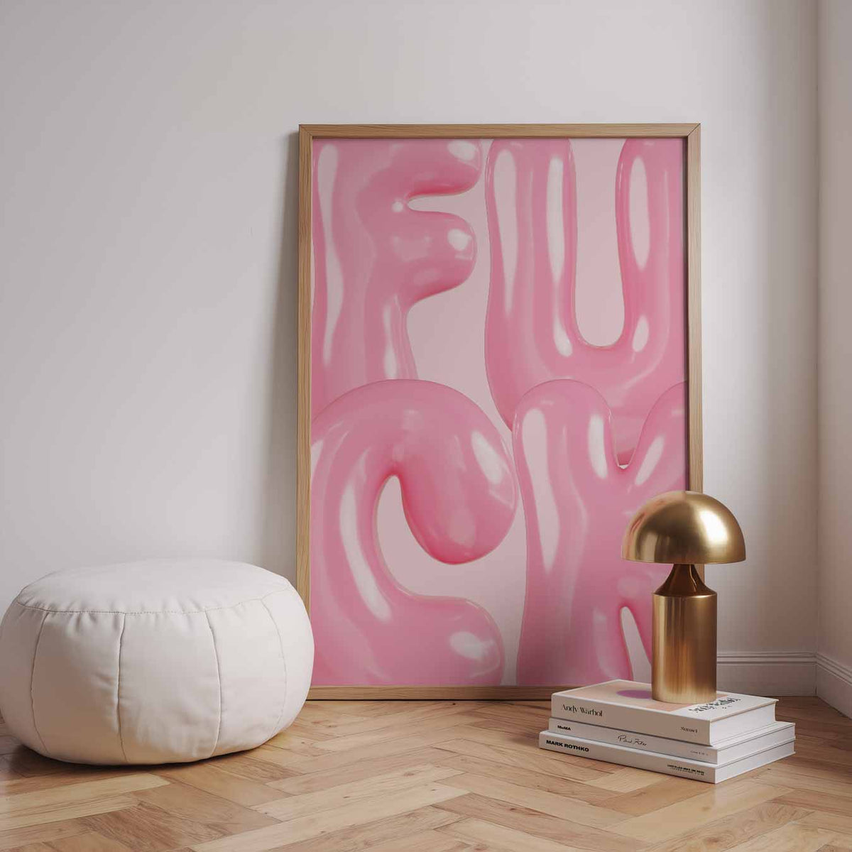 Roze Glans Letters – urban poster in staand formaat