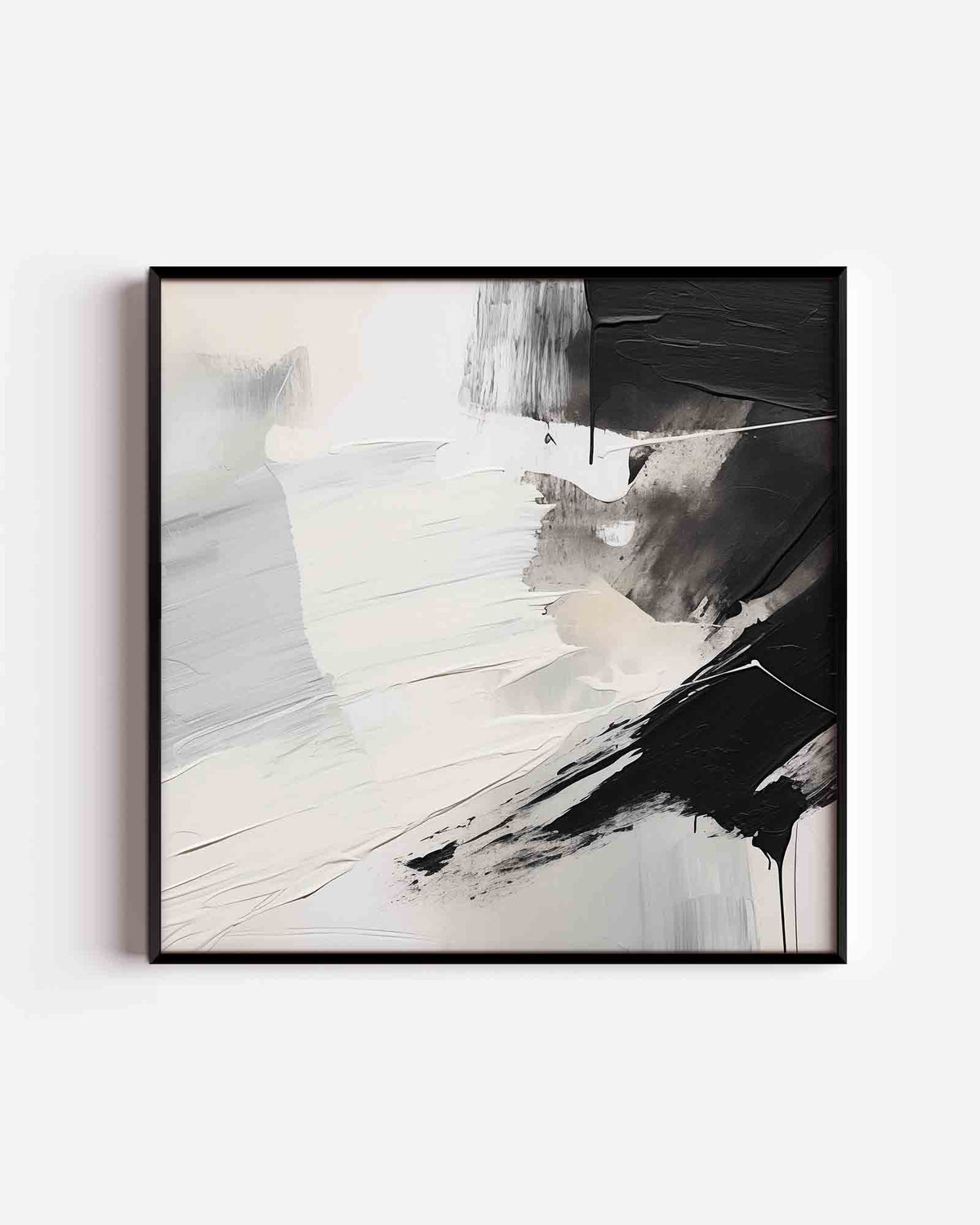 Abstracte zwart wit – abstracte vierkante poster als wanddecoratie