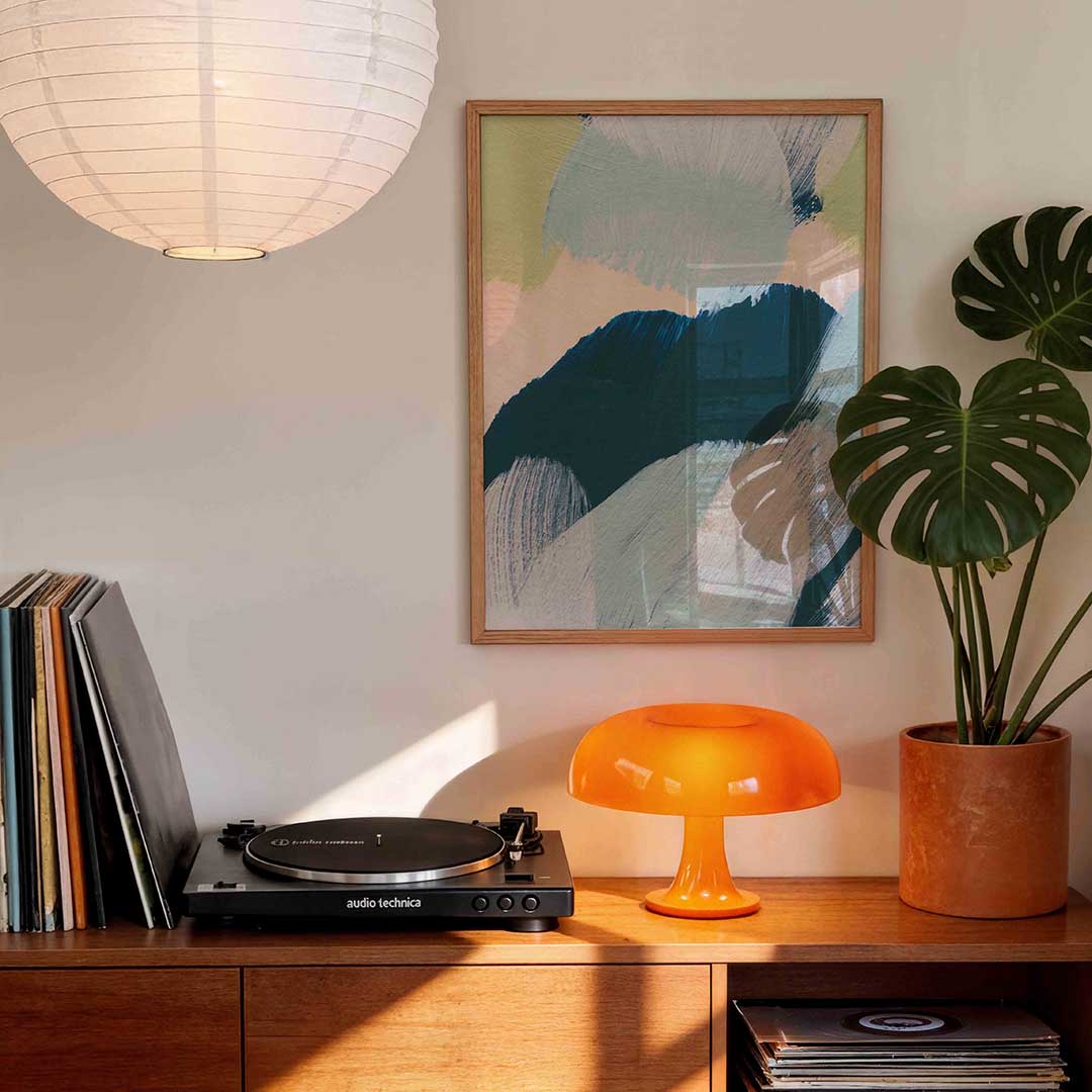 Abstracte penseelstreken – staande schilderkunst wanddecoratie van WallArtistic
