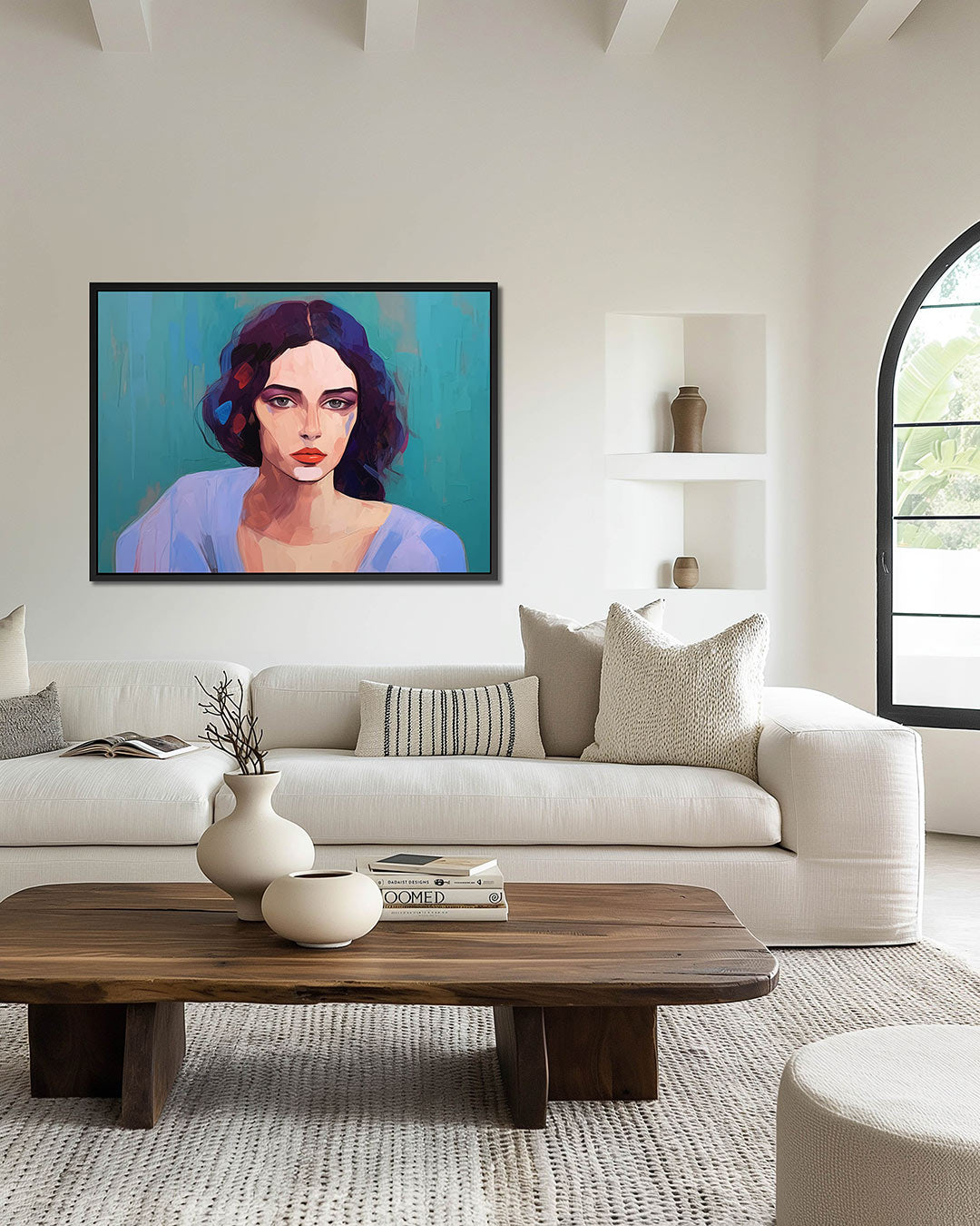 Expressieve vrouw – wanddecoratie in interieur