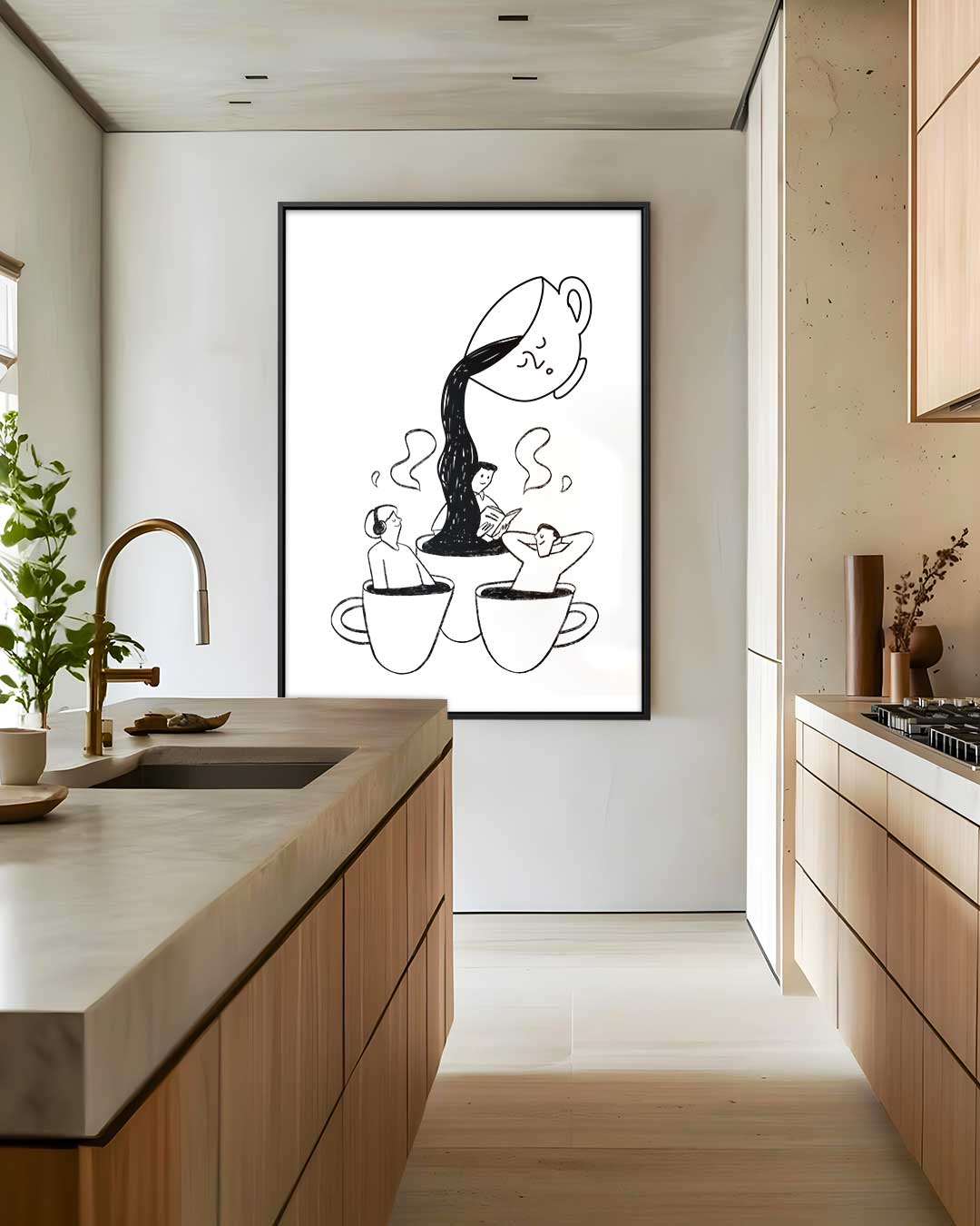 Koffie Dromen – dibond wanddecoratie in staand formaat