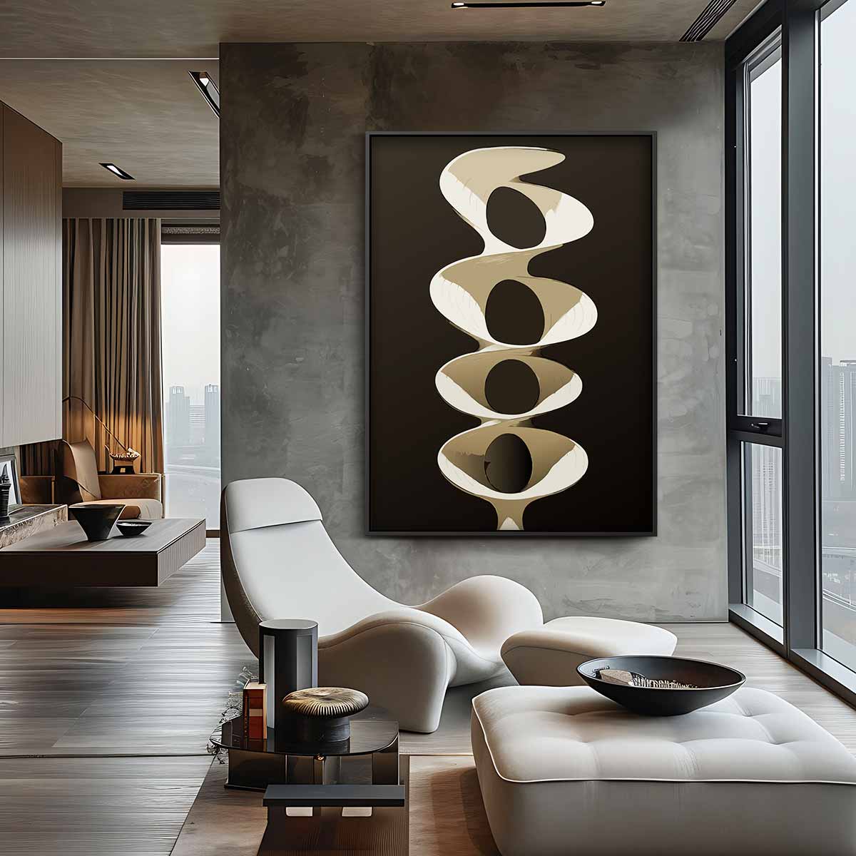 Abstracte Spiralen – canvas wanddecoratie in portret formaat