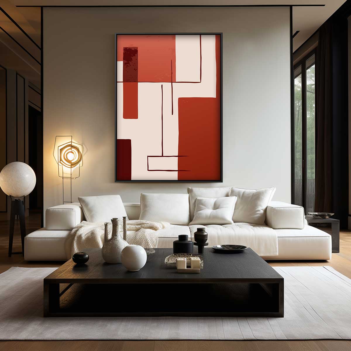 Abstracte Moderne Compositie – modern portret kunstwerk van WallArtistic
