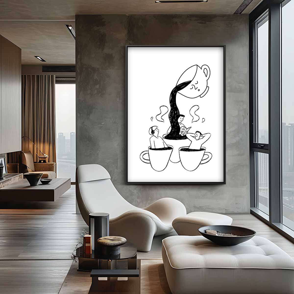 Koffie Dromen – plexiglas kunstwerk als wanddecoratie