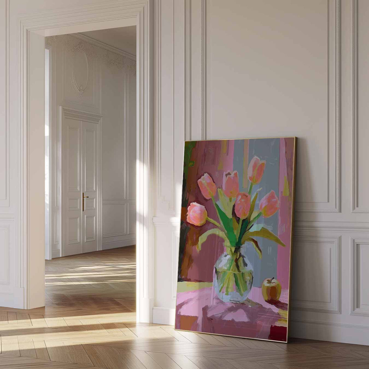 Bloemenpracht Tulpen – zomer poster als frisse staande wanddecoratie