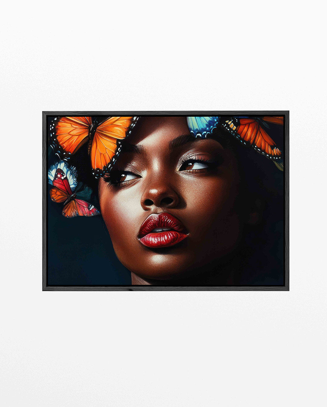 Vlinders en portret – liggend portret kunstwerk