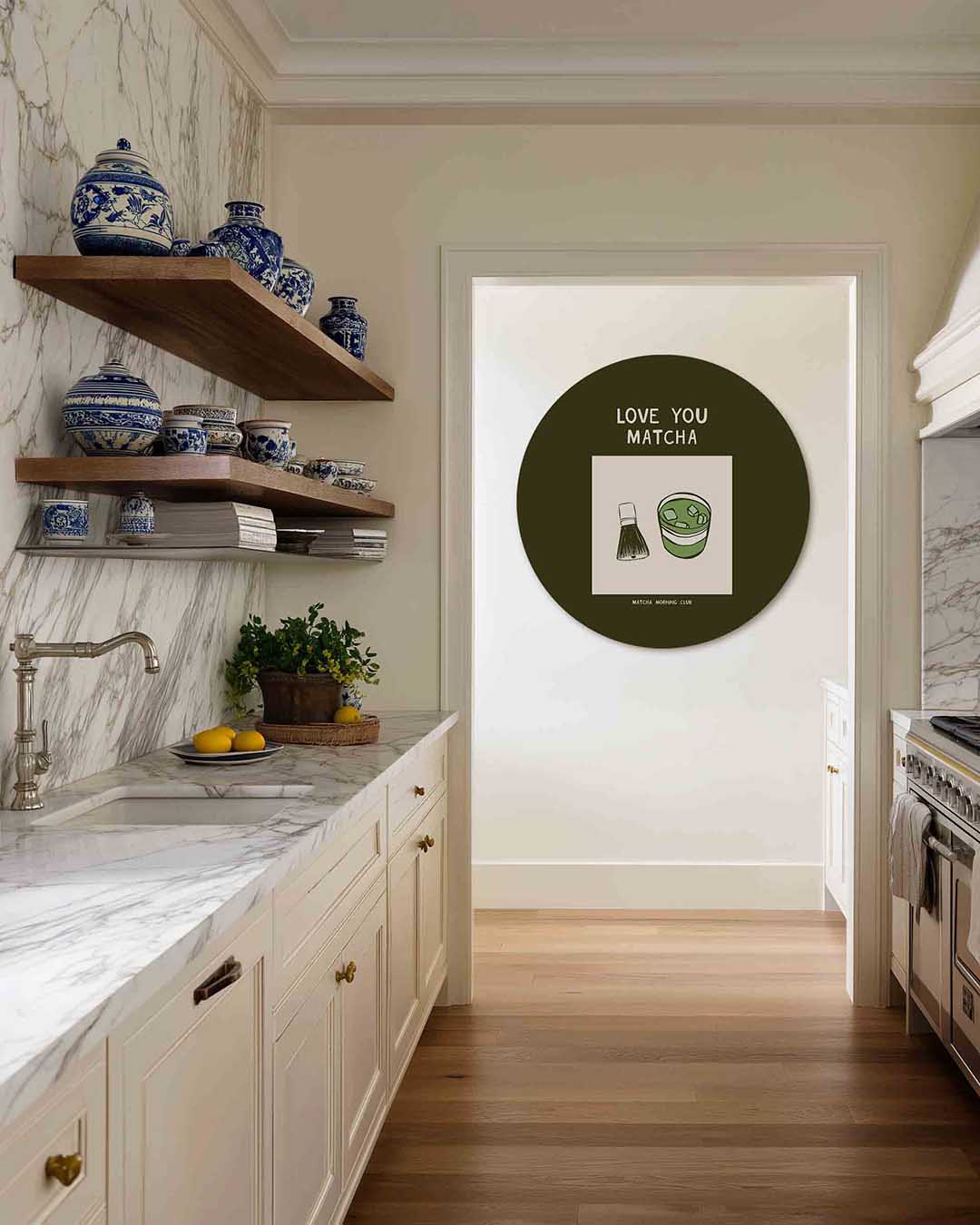 Matcha en garde – dierenprint muurcirkel voor aan de muur
