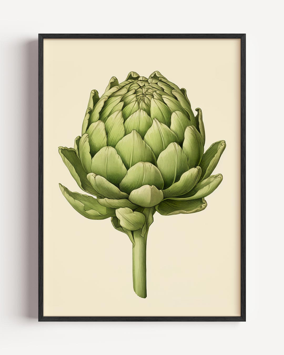 Groene Artisjok Illustratie – keuken portret poster als wanddecoratie