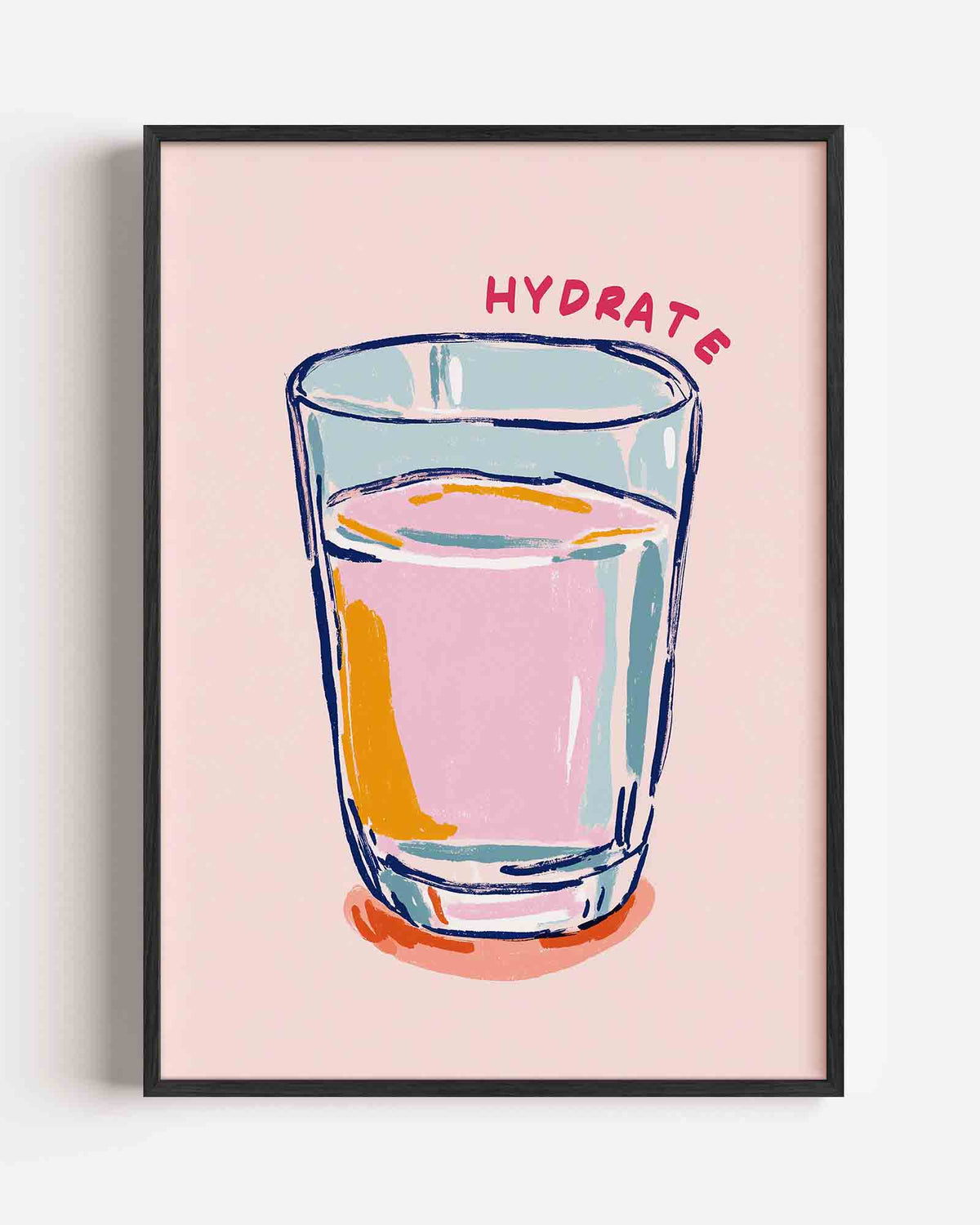 Glas water met tekst – keuken portret poster als wanddecoratie
