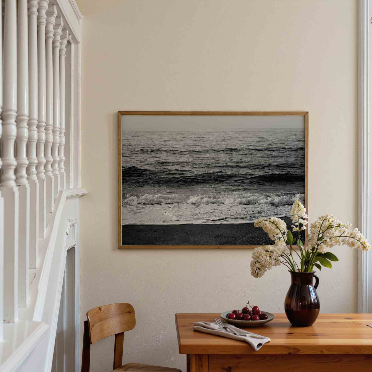 Golven aan de kust – tropische poster in liggend formaat