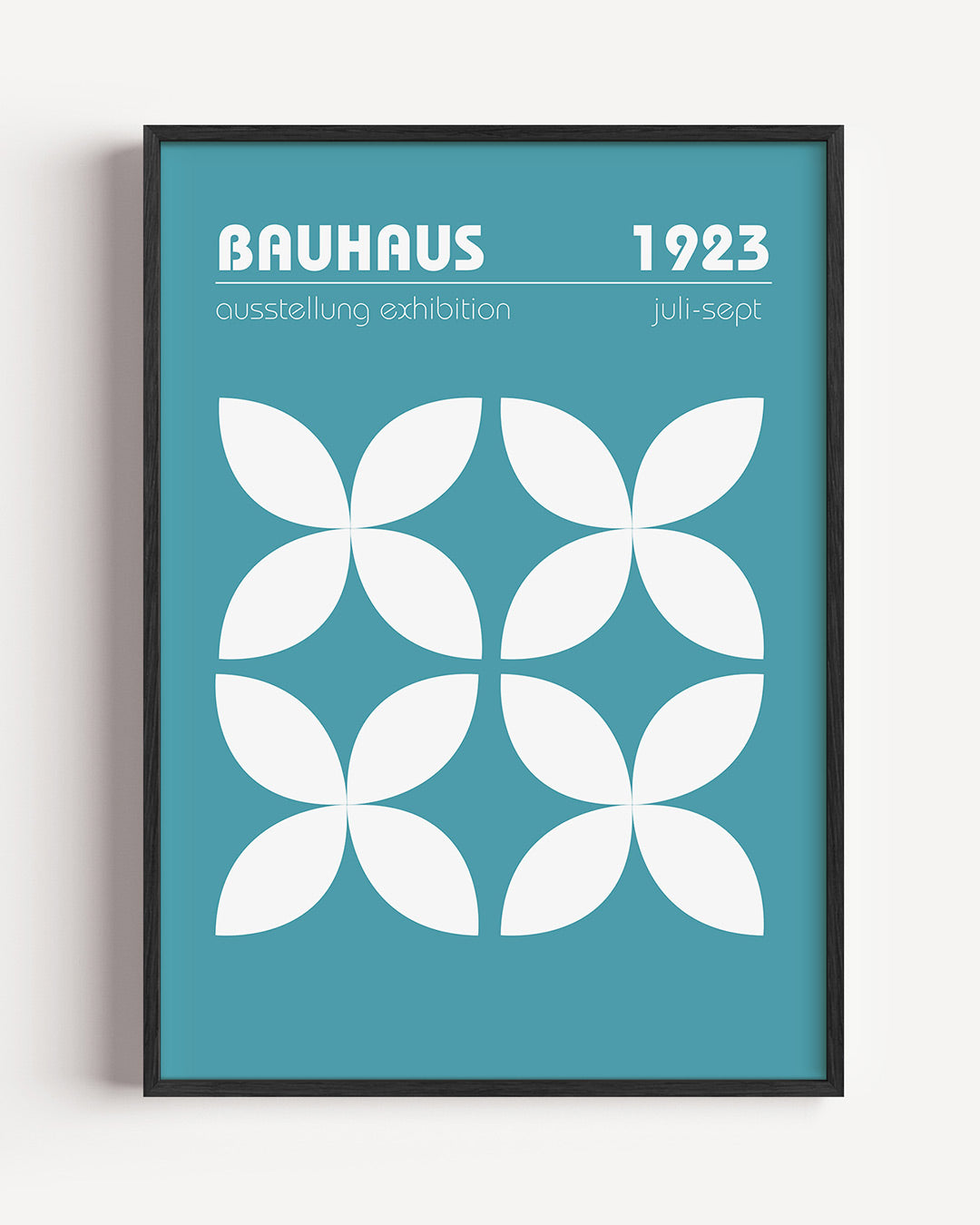 Vormritme en kleur – staande Bauhaus poster als wanddecoratie