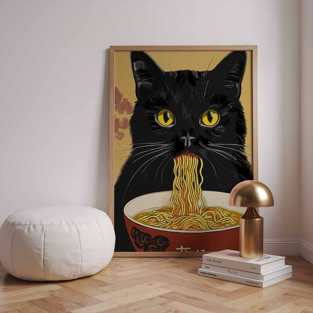 Noodle Cat Art – dieren poster in staand formaat