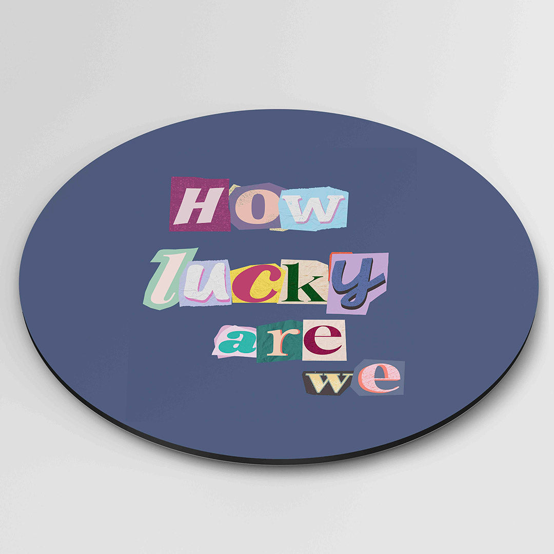 How lucky are we – kleurrijke wandkunst als muurcirkel