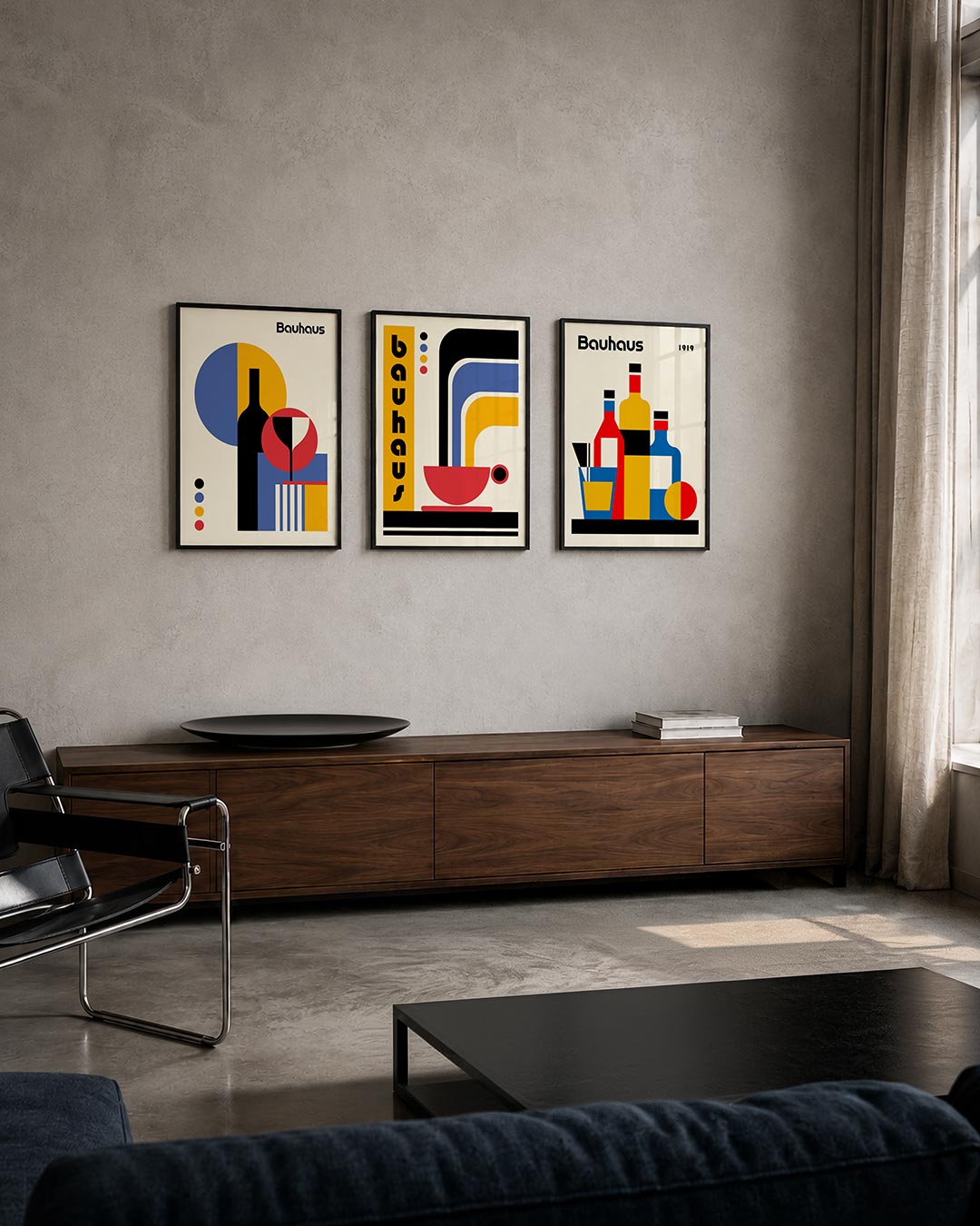 Vormen en kleurvlakken posterset – tweede productweergave – deze posterset in drie delen toont een speelse mix van cirkels