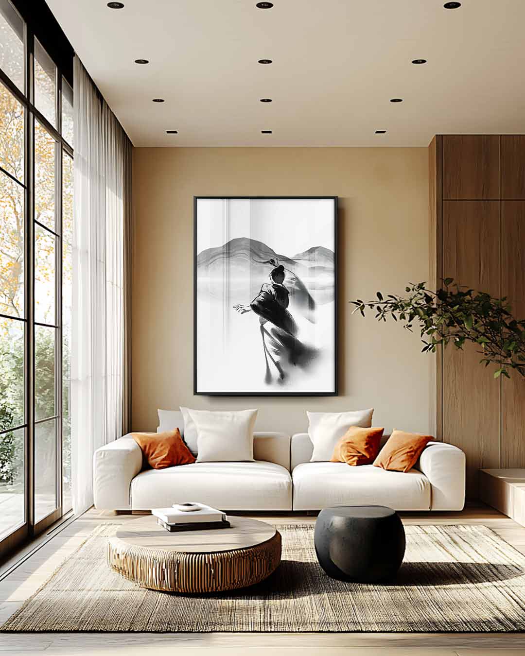 Krachtige Strijd in Stilte – plexiglas wanddecoratie in portret formaat