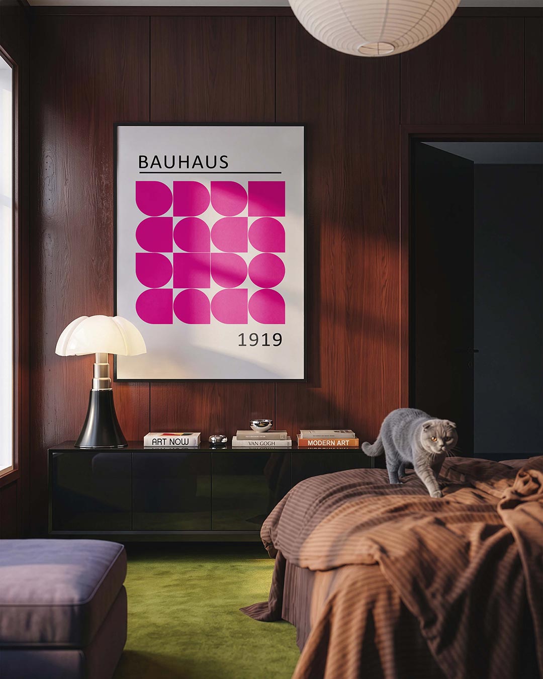 – geometrische Bauhaus poster in staand formaat