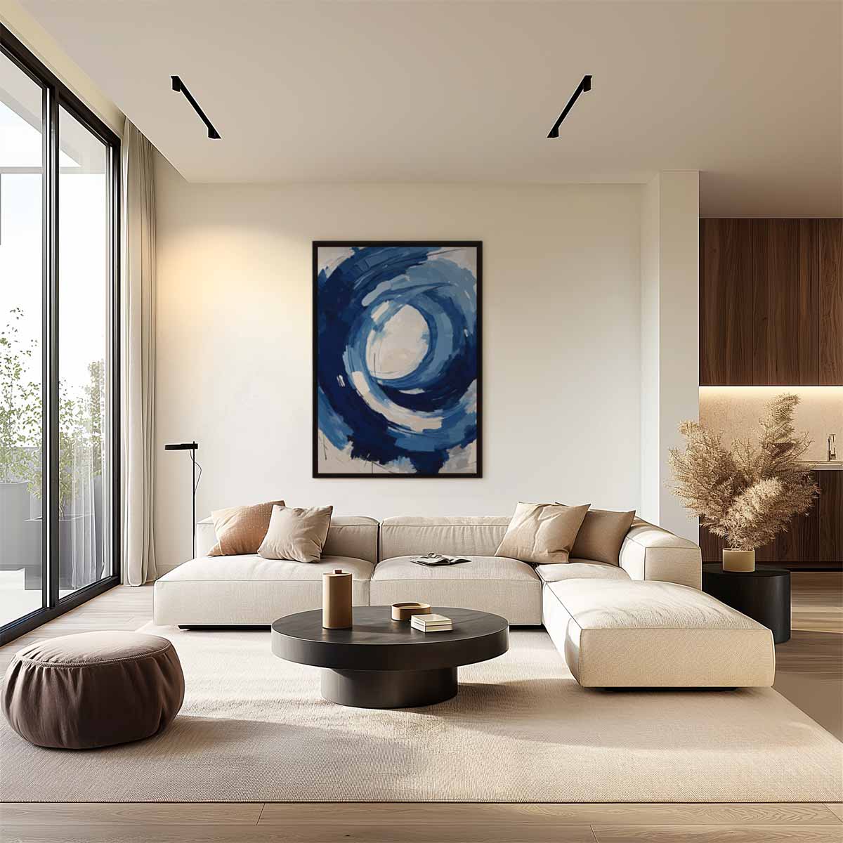 Blauwe Stroom – plexiglas wanddecoratie in portret formaat