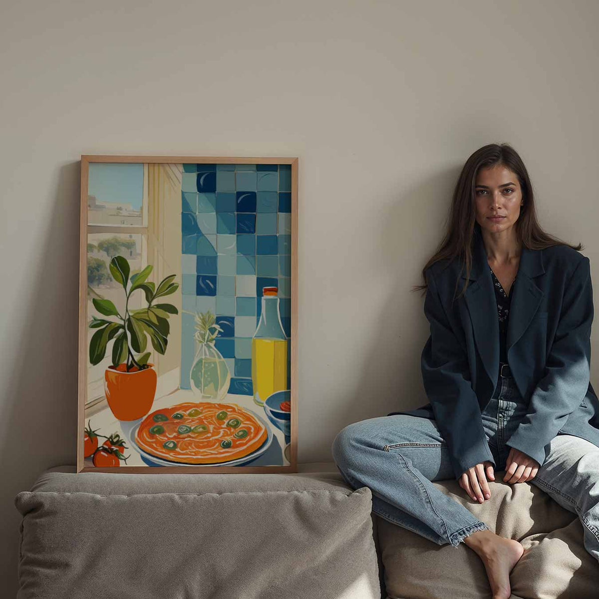 Mediterrane Keuken Charm – staande keuken wanddecoratie van WallArtistic